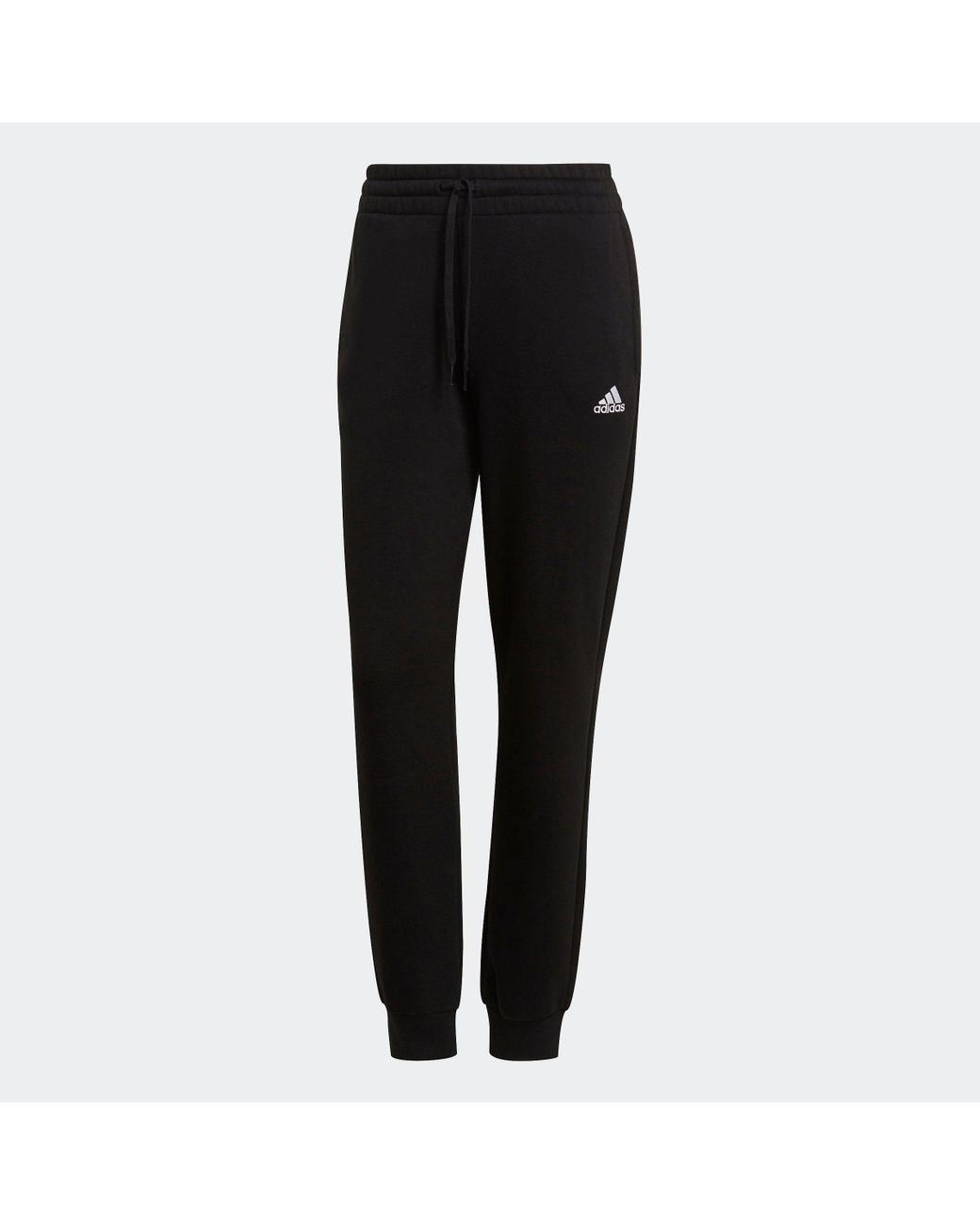 adidas Essentials Fleece Logo Pants in Black | Lyst