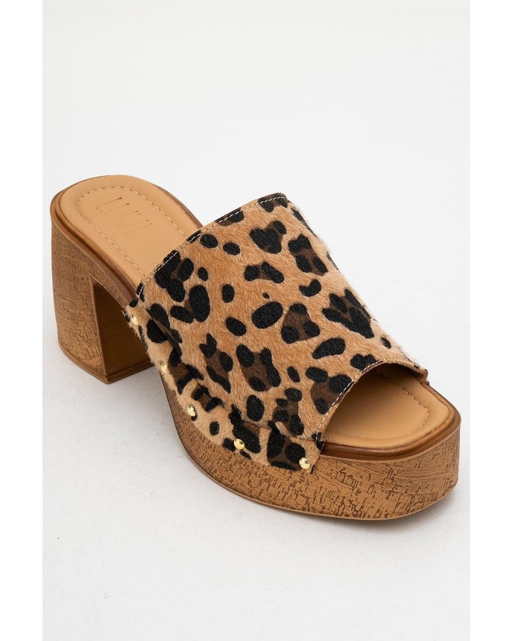 Forever & Always Shoes Brown Pull Leather Platform Mules