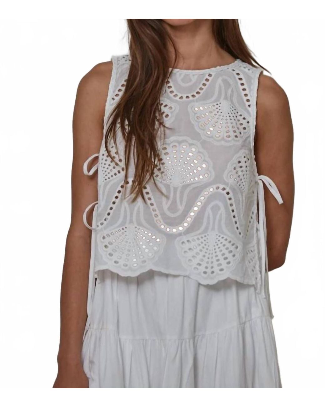 By Together Brown Eyelet Top