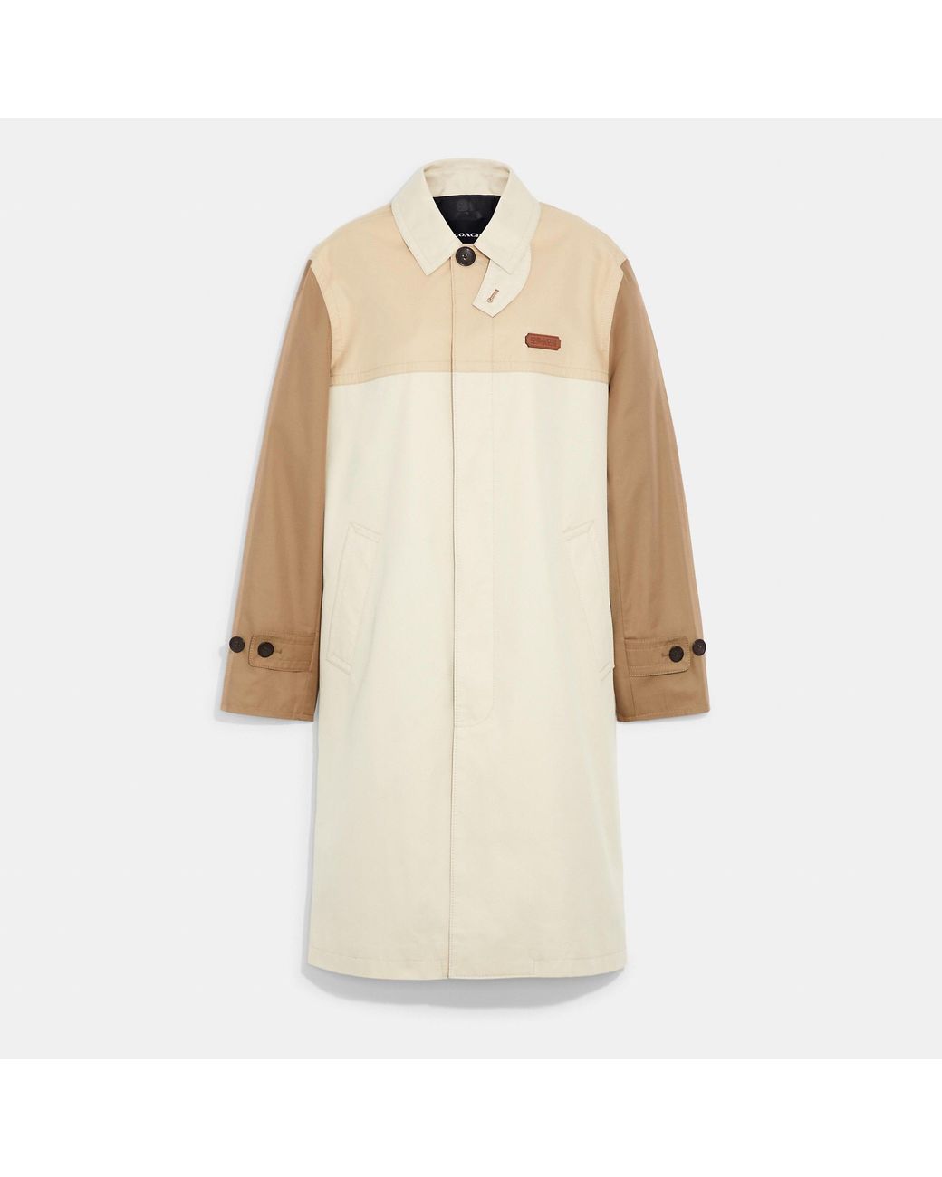 Coach Outlet Colorblock Trench Coat In Organic Cotton And Recycled  Polyester in Natural for Men | Lyst