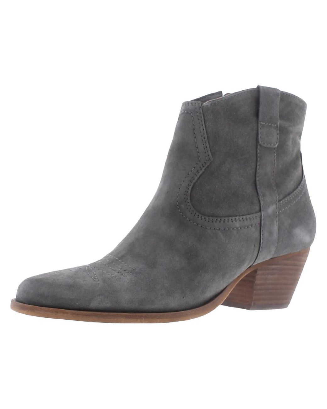 Dolce Vita Silma Cow Fur Block Heel Cowboy, Western Boots in Gray Lyst
