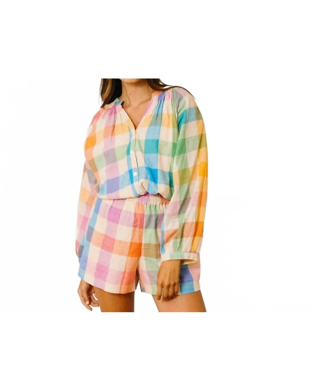 SUNSHINE TIENDA Multicolor Lucia Button-Down Top