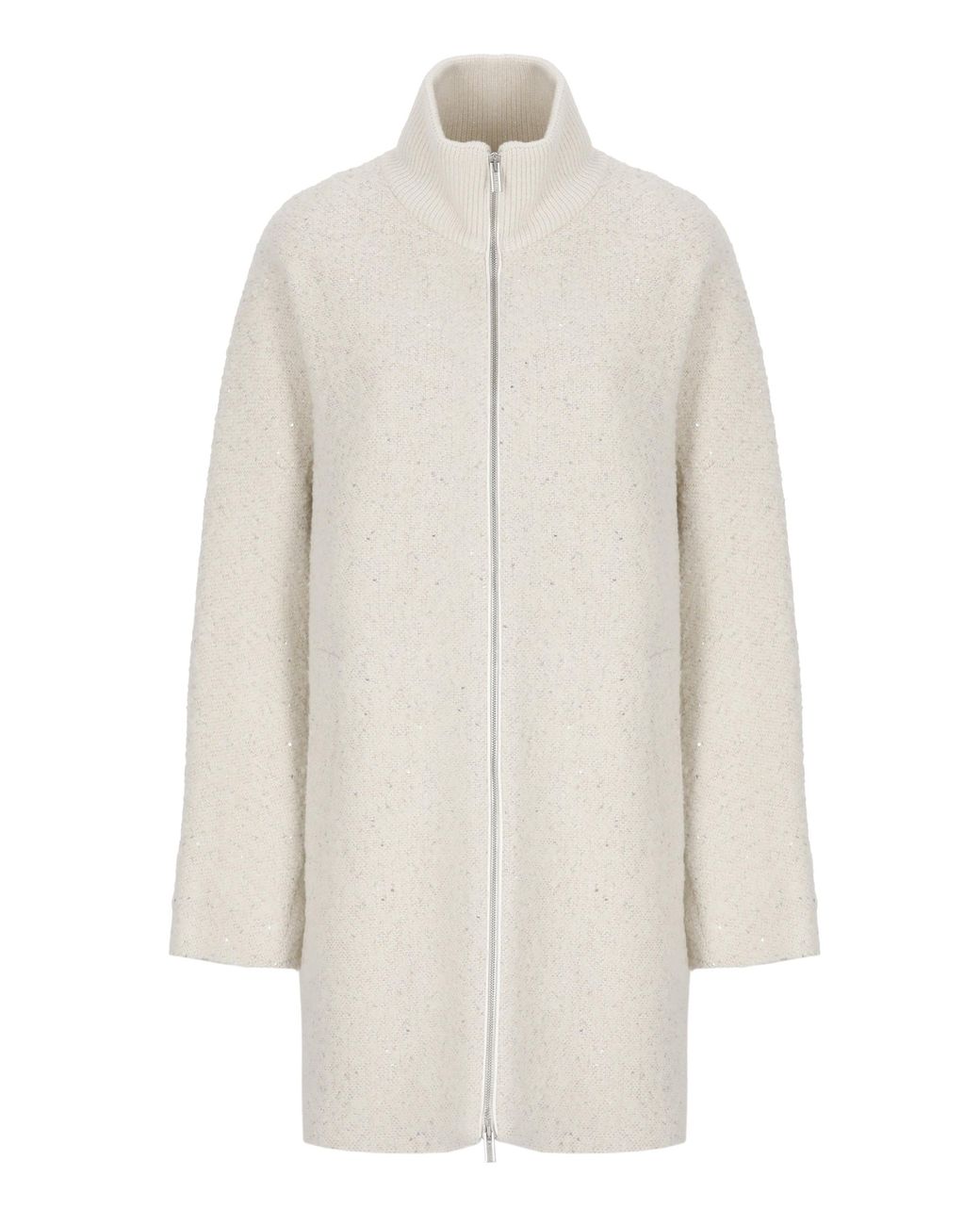 Peserico White Sequin Zip-Through Down Jacket