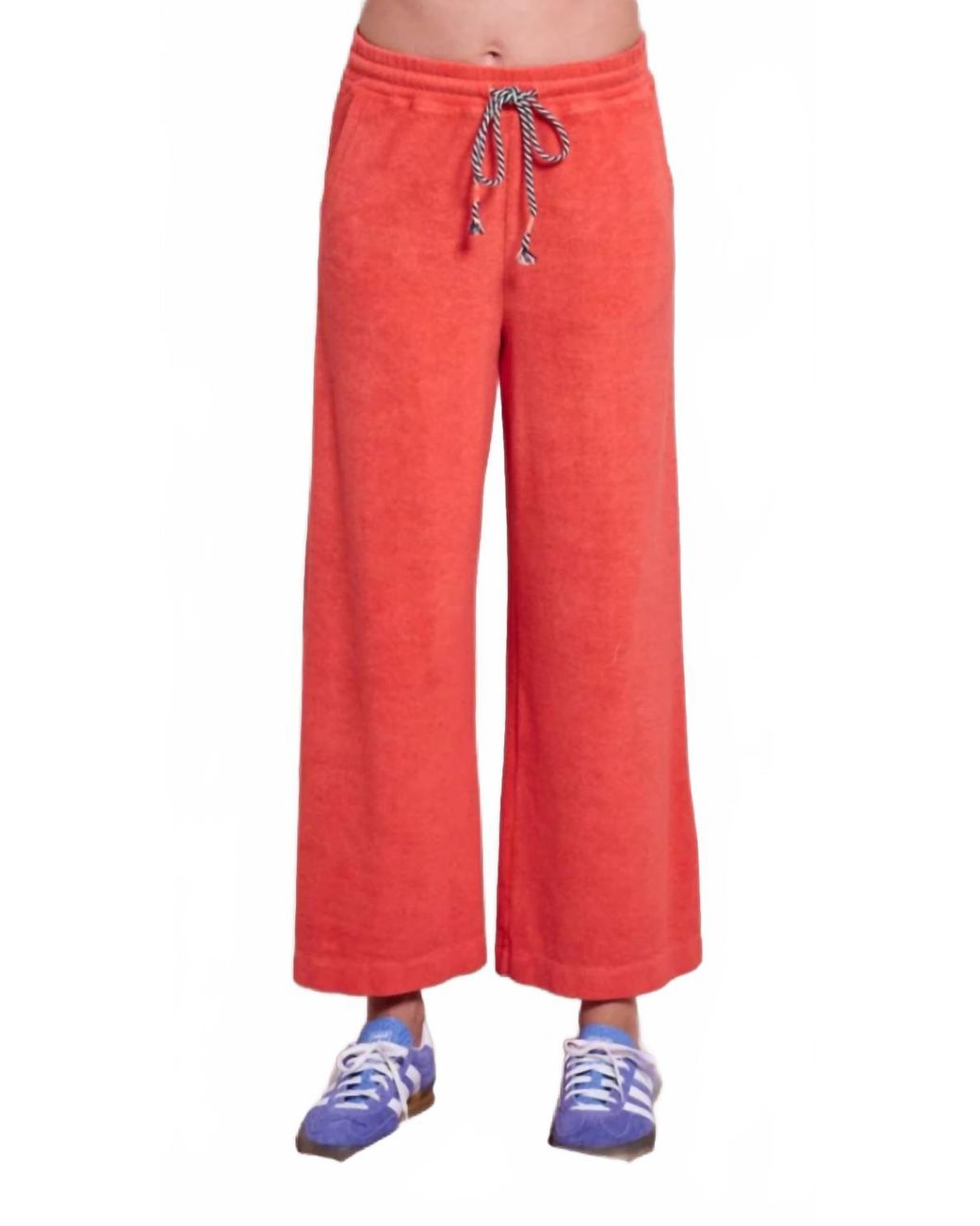 Sundry Red Loop Terry Crop Lounge Pants