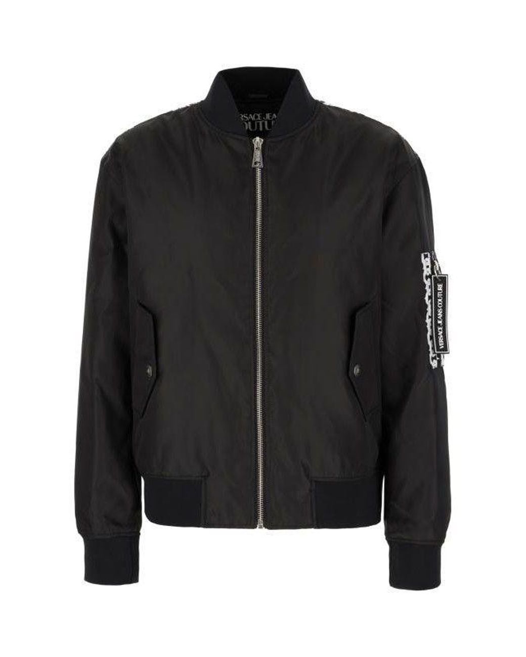 Versace Black Striped Bomber Jacket for men