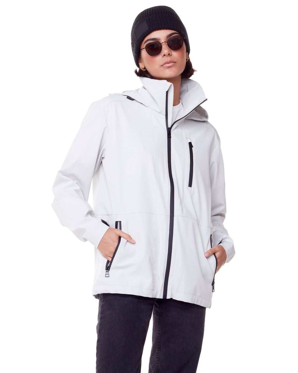 Alpine North White Carmacks (Recycled) Midweight Rain Shell Jacket