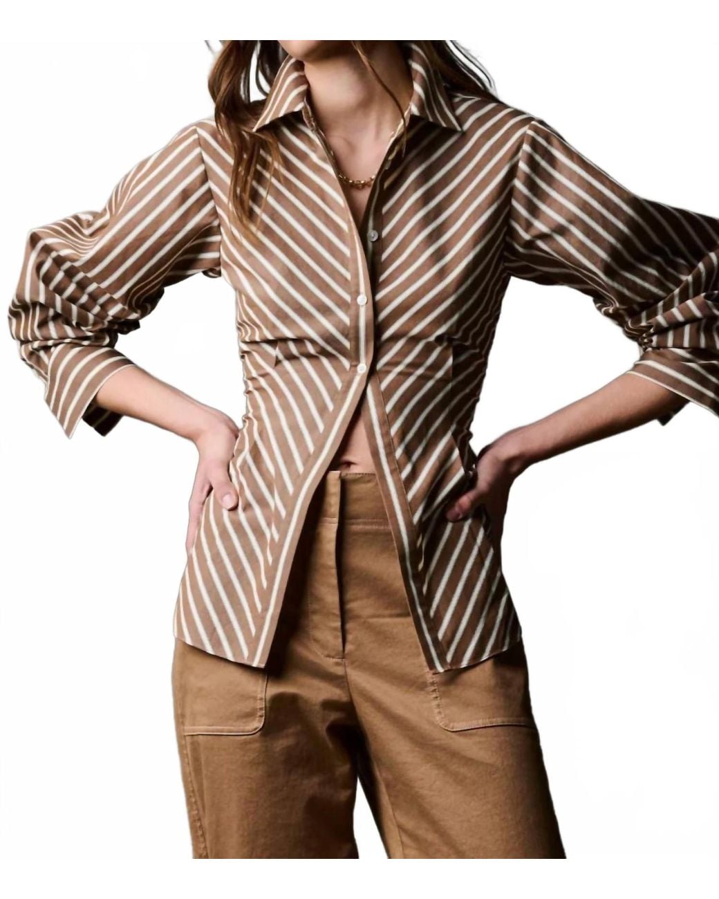 Hevron Natural Drexel Button-Down Shirt