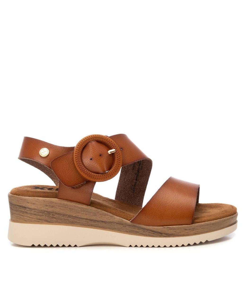 Xti Brown Wedge Sandals By