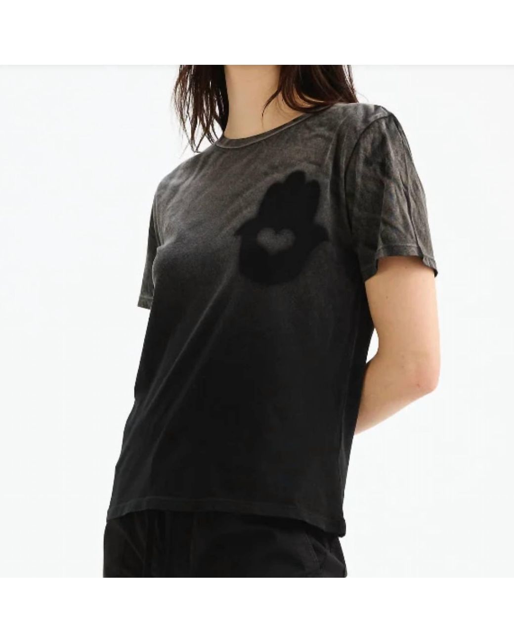 Chrldr Black Hamsa Heart Tee
