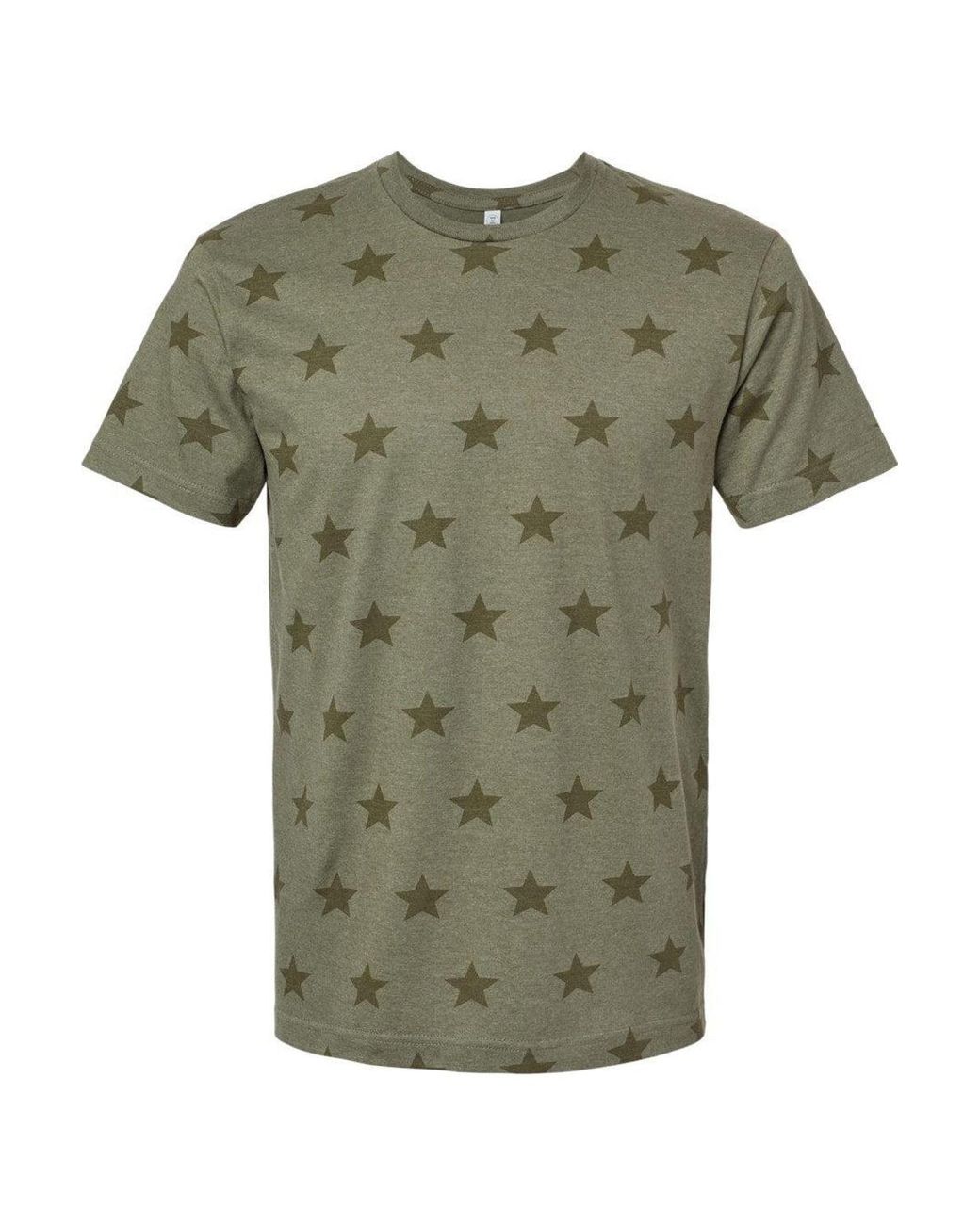 Code Five Green Star Print Tee for men