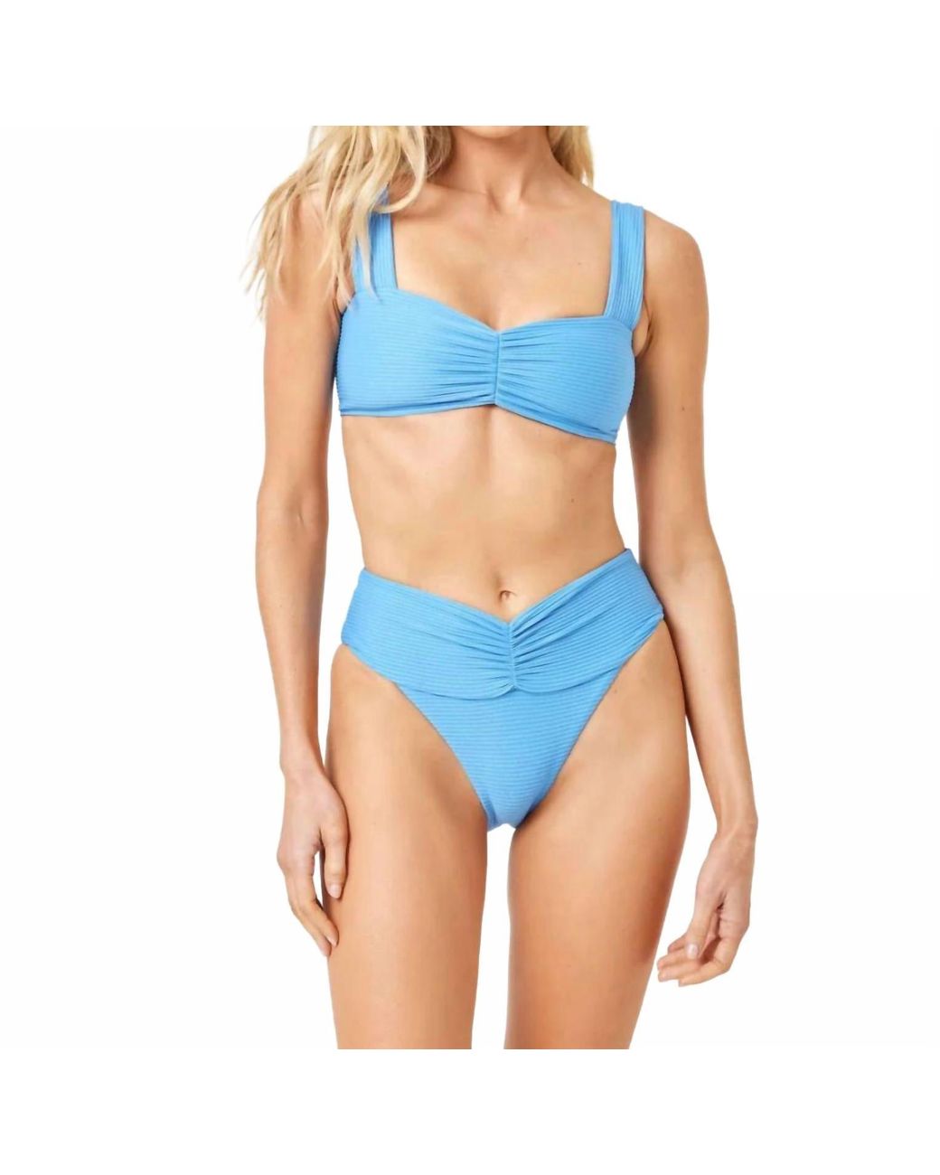 LSPACE Blue Bardot Bikini Bottom