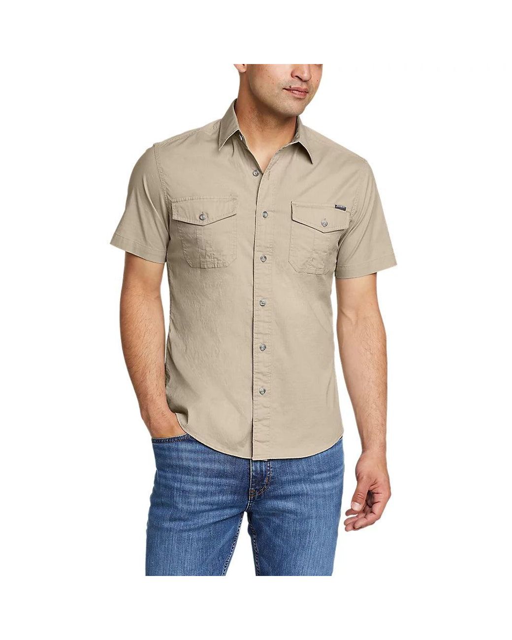 Eddie Bauer Herren Sport-Shirt - Voyager Flex Button-Up Mit Geruchskontrolle