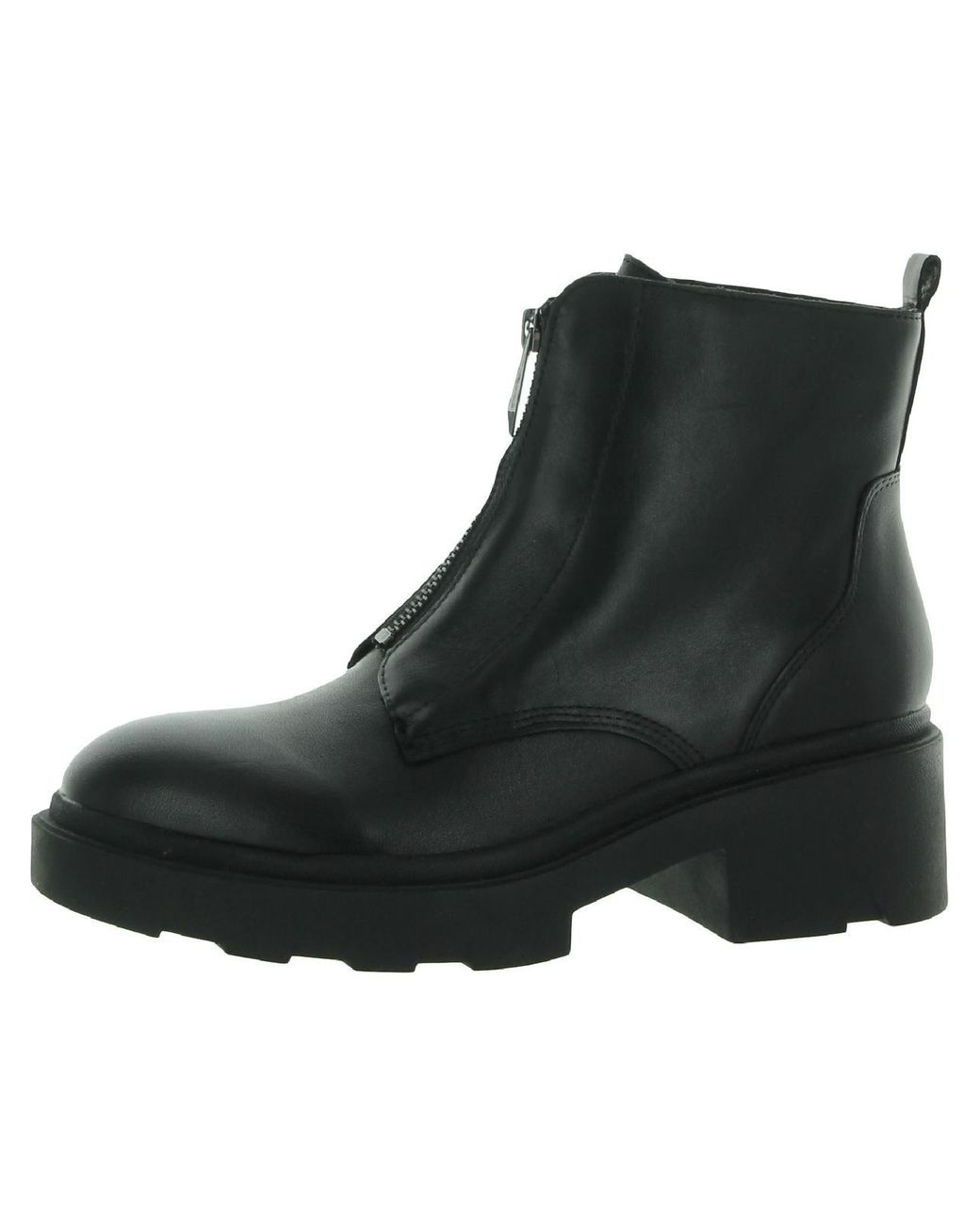 Marc Fisher Wippa Leather Lugged Sole Ankle Boots in Black Lyst