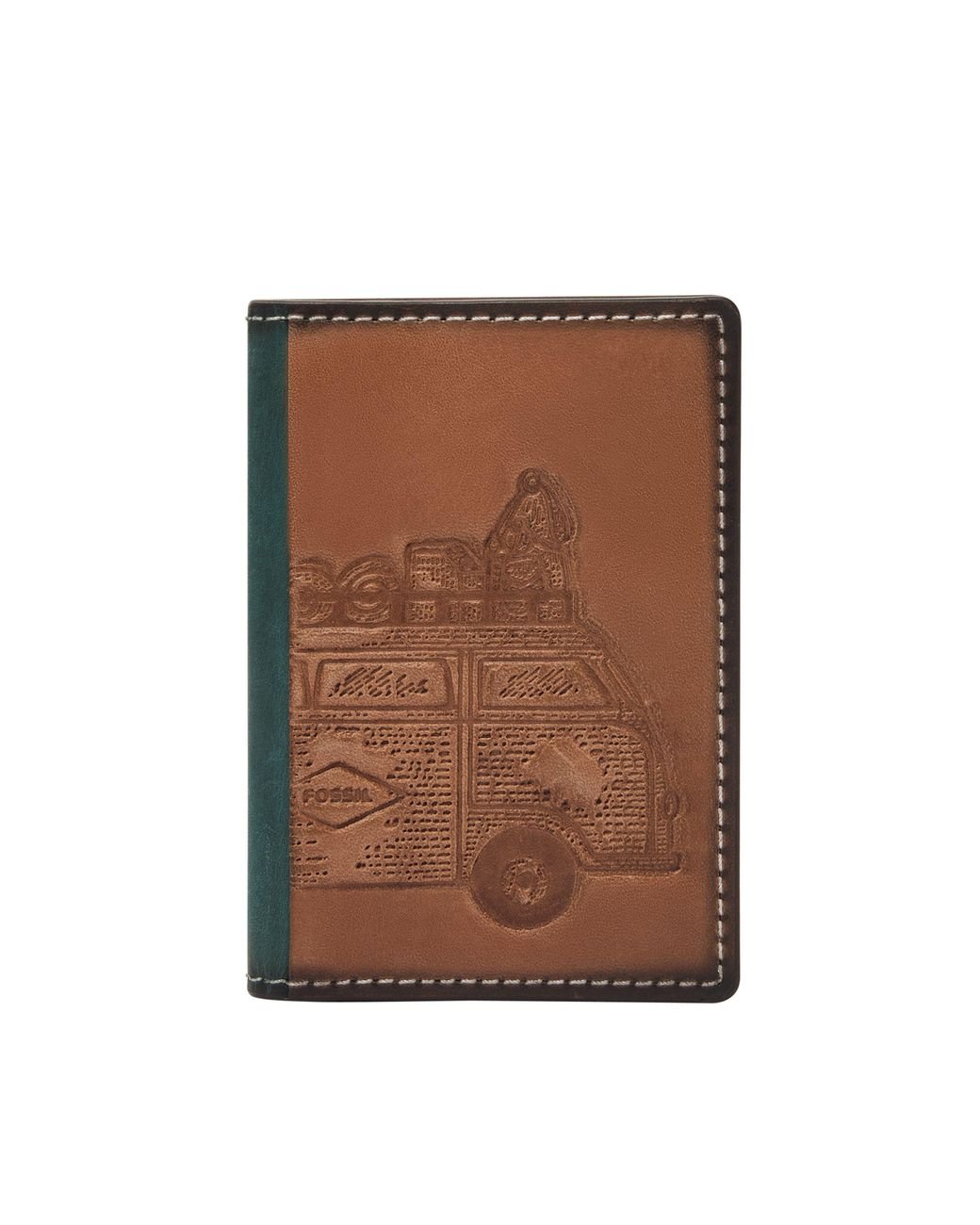 Fossil Men's Neel Leather Magnetic Card Case - Brown