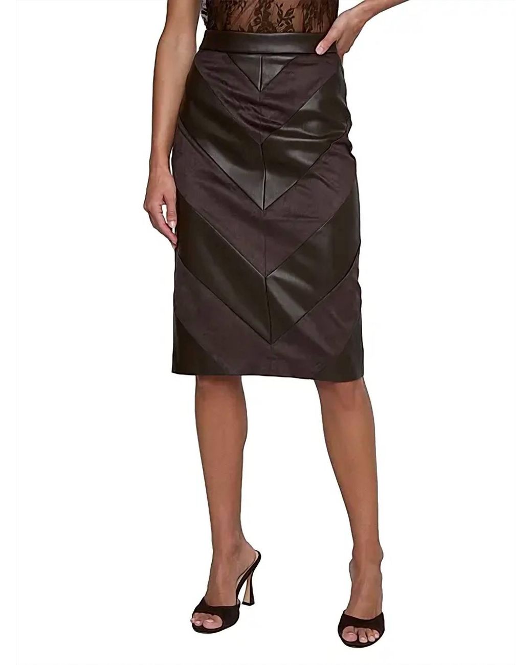 L'Agence Black Erma Patchwork Skirt