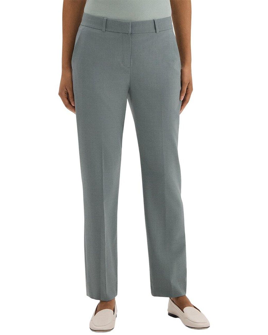 Theory Blue Wool-Blend Testra Pant