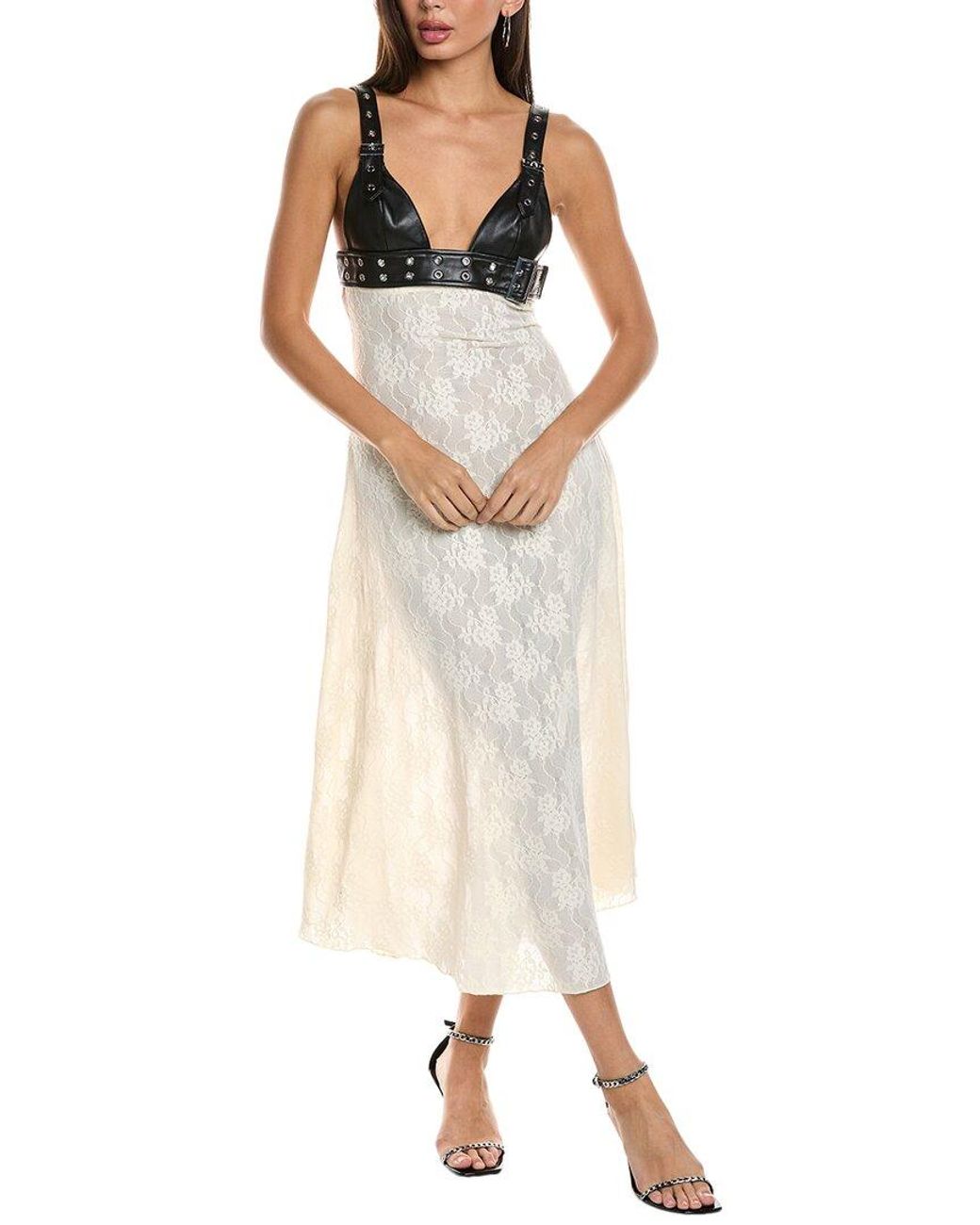 WeWoreWhat Belt Bodice Midi Dress in Natural | Lyst