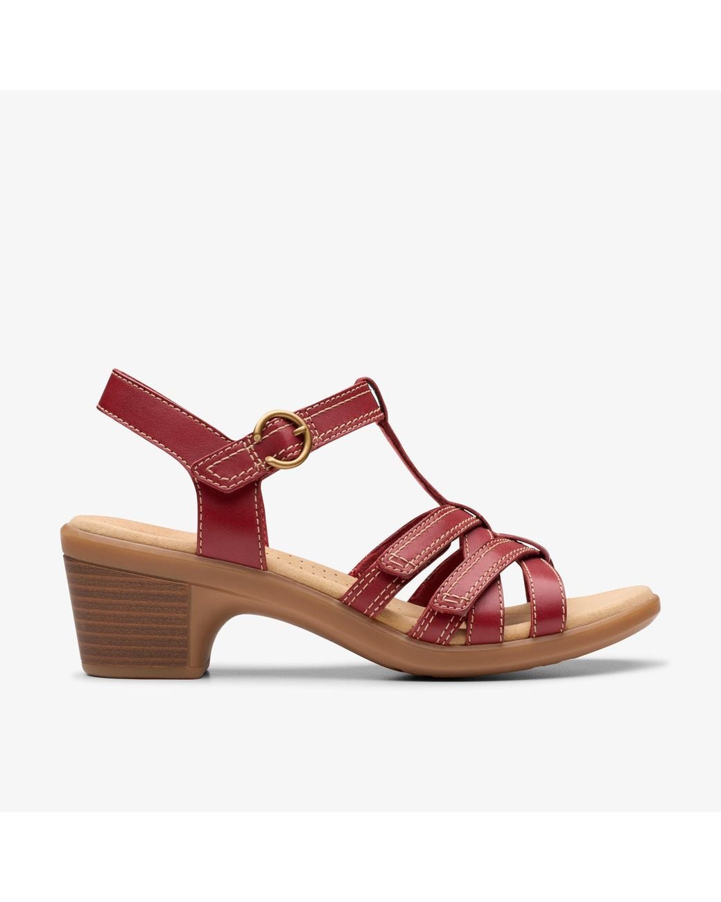 Clarks Red Emily2 Rose Leather