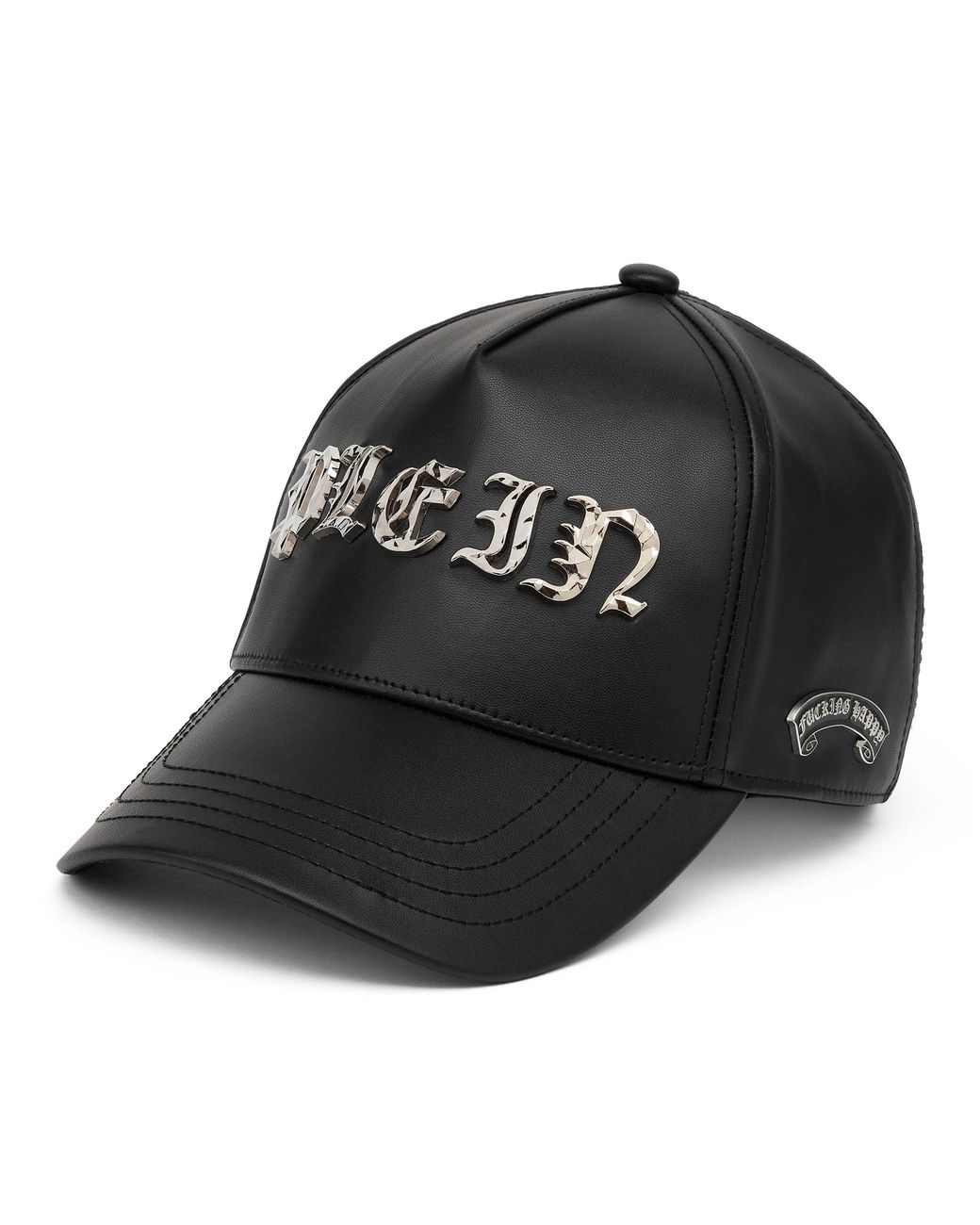 Philipp Plein Black Baseball Cap Gothic Plein for men