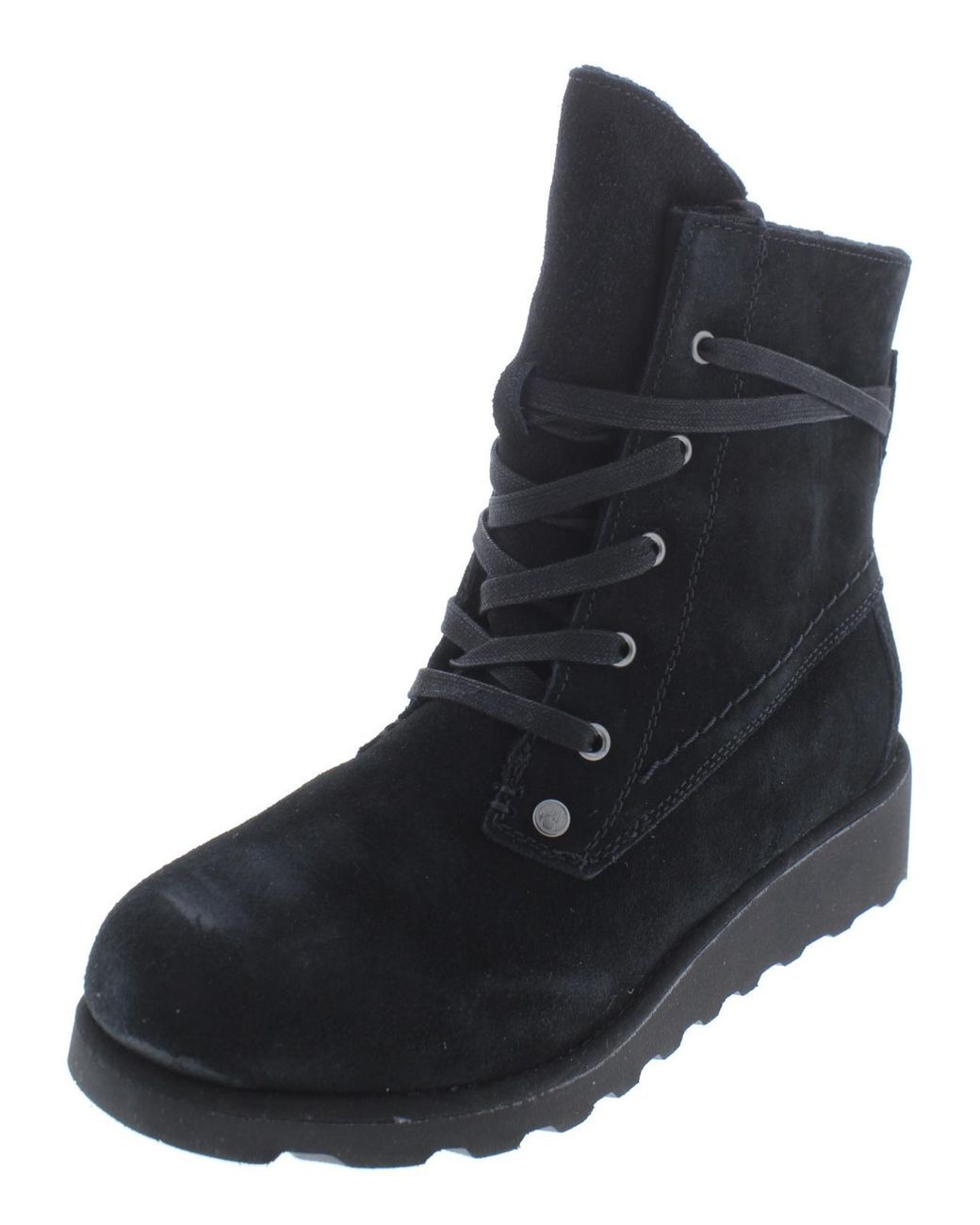 BEARPAW Krista Wedge Ankle Boots in Black