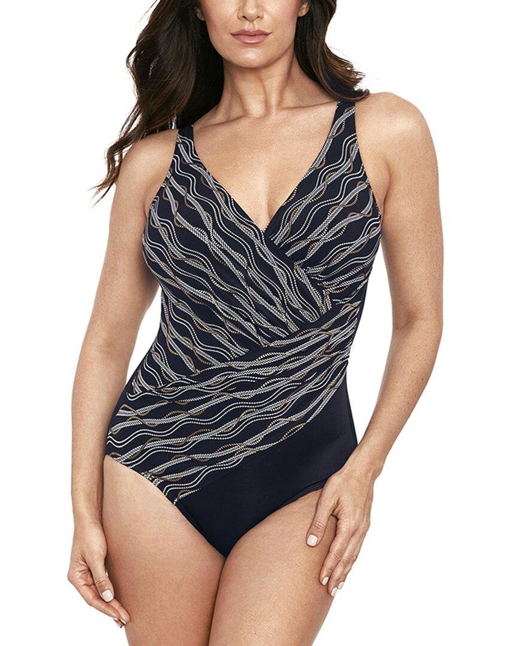 Miraclesuit Linked In Colorblock Oceanus One Piece In Blue Lyst 5560