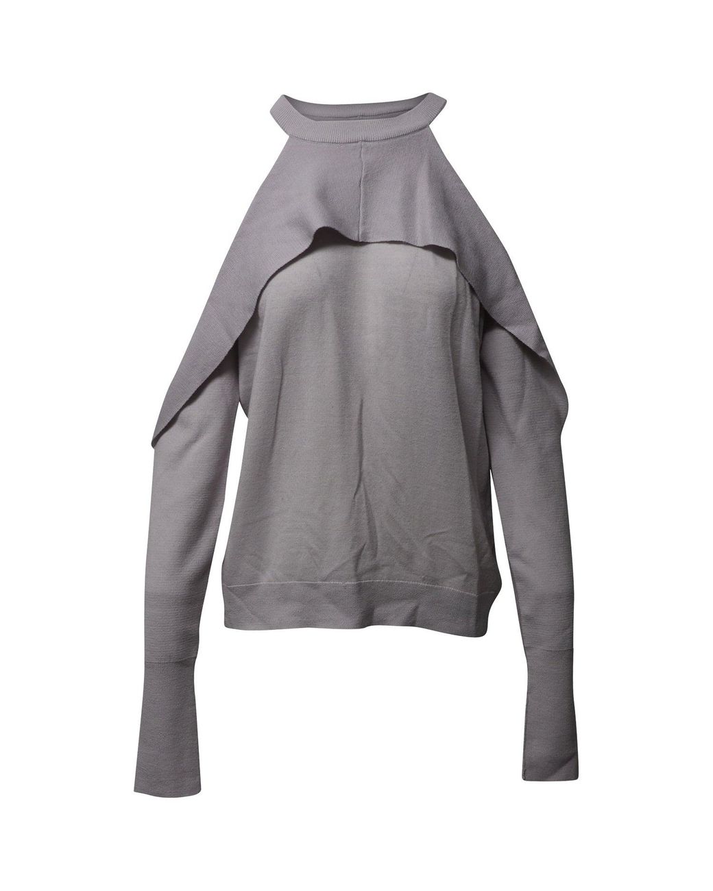 Dion Lee Gray Cold Shoulder Sweater