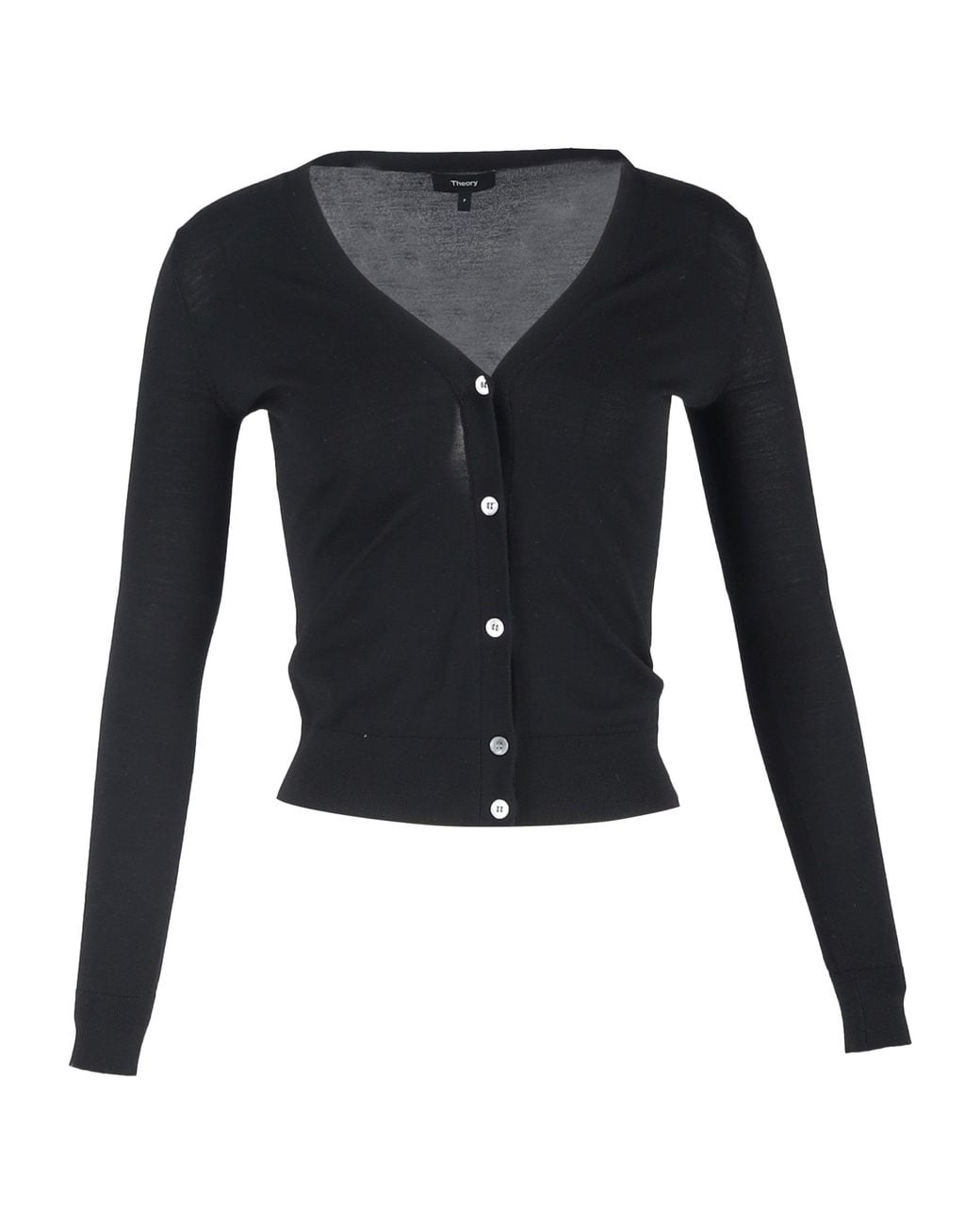 Theory Blue V-Neck Buttoned Cardigan