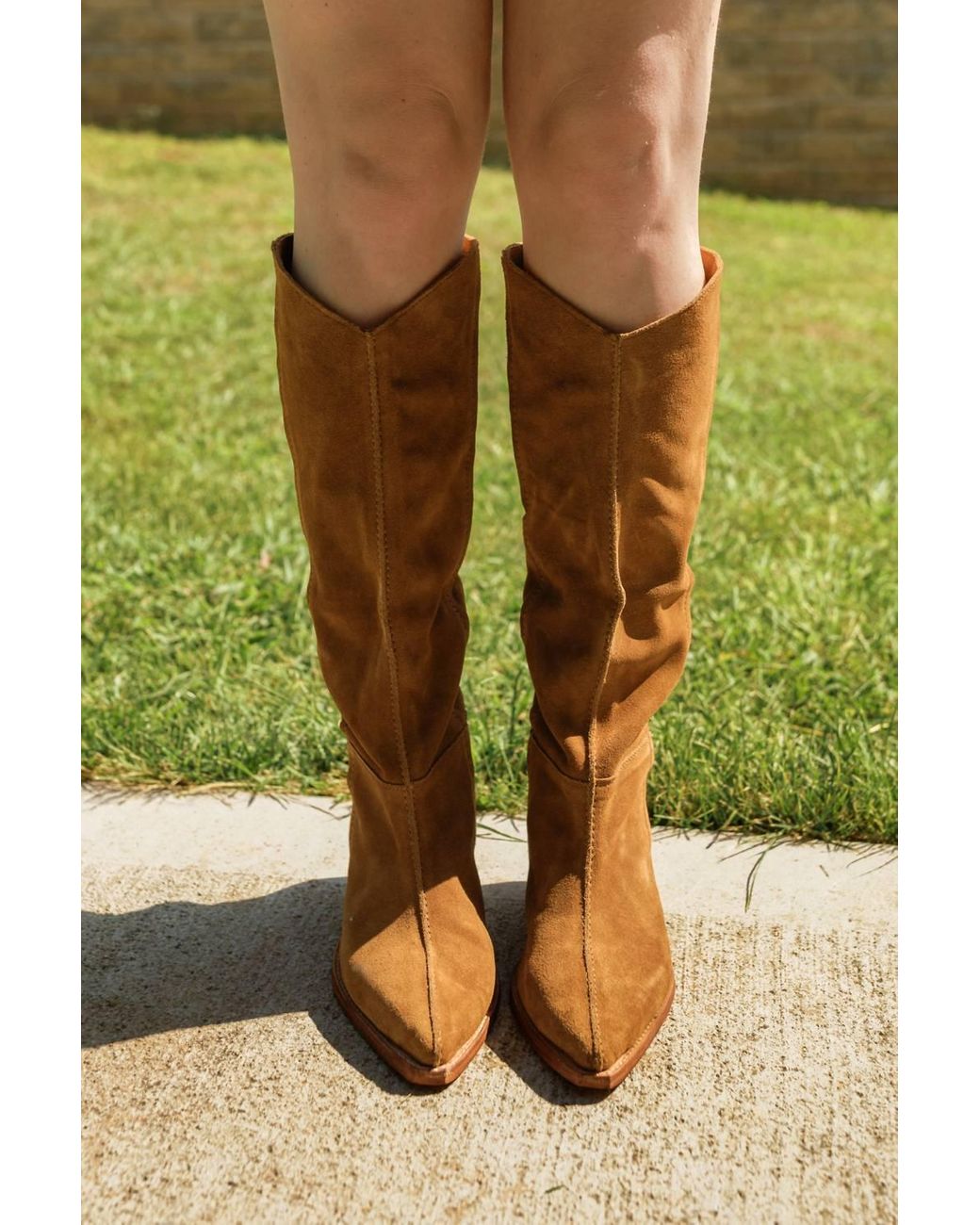 Free People Sway Low Slouch Boot in Green | Lyst