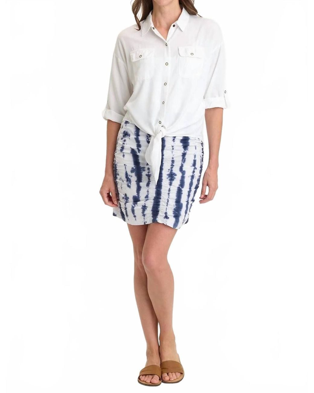 XCVI Blue Trace Skirt