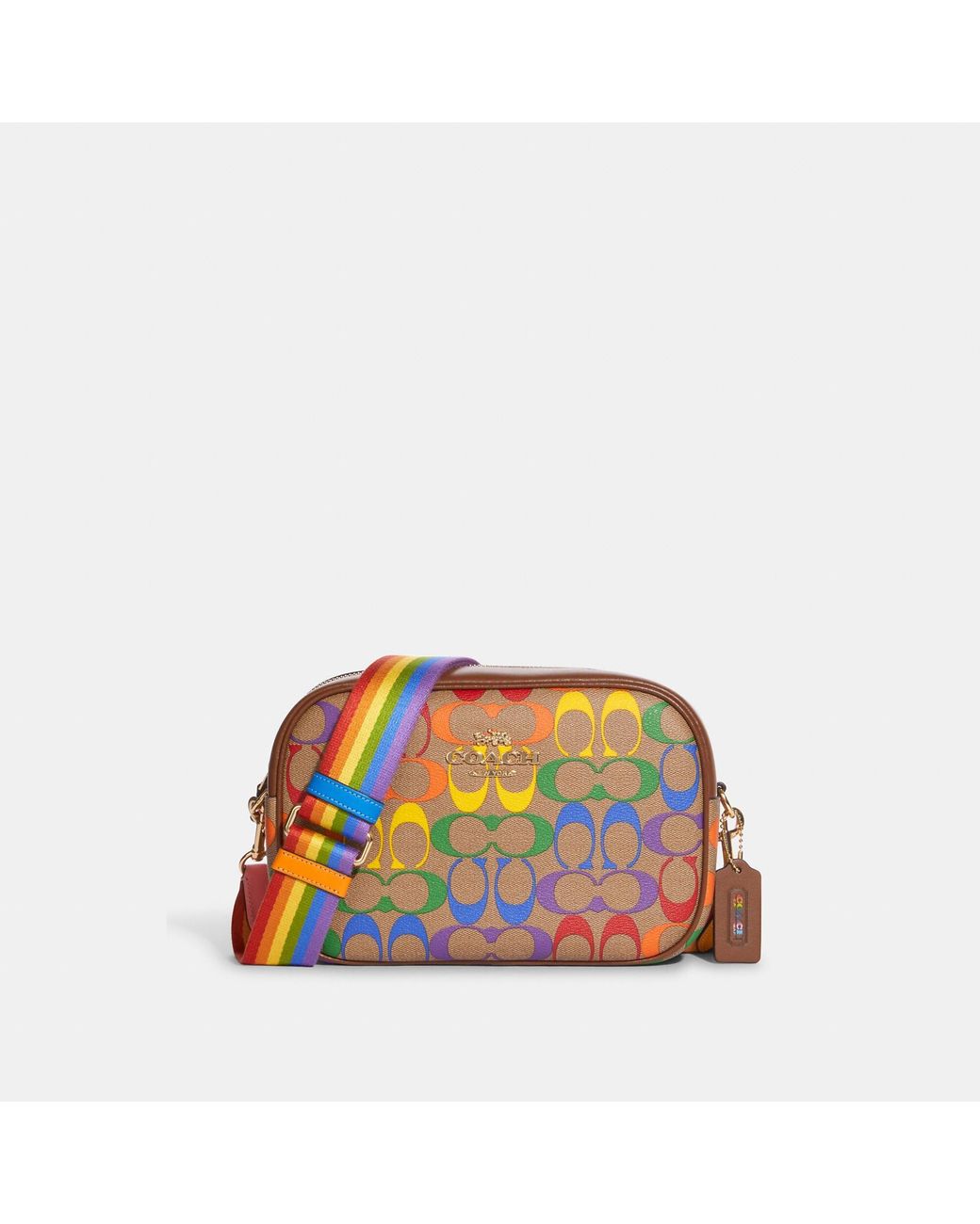 COACH Jamie Camera Bag In Rainbow Signature Canvas Lyst