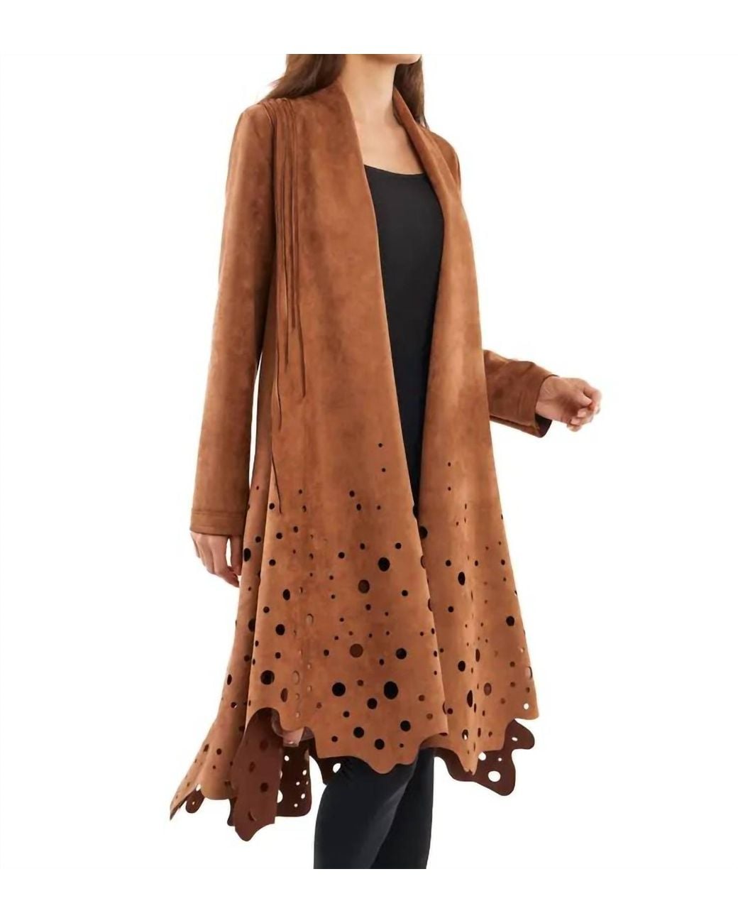Adore Brown Suede Long Duster Jacket