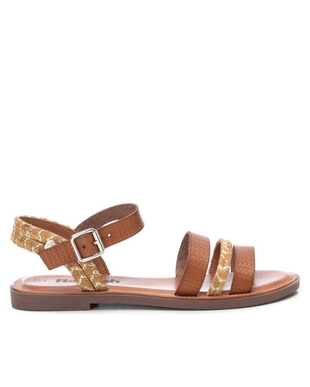 Xti Brown Casual Flat Strappy Sandals