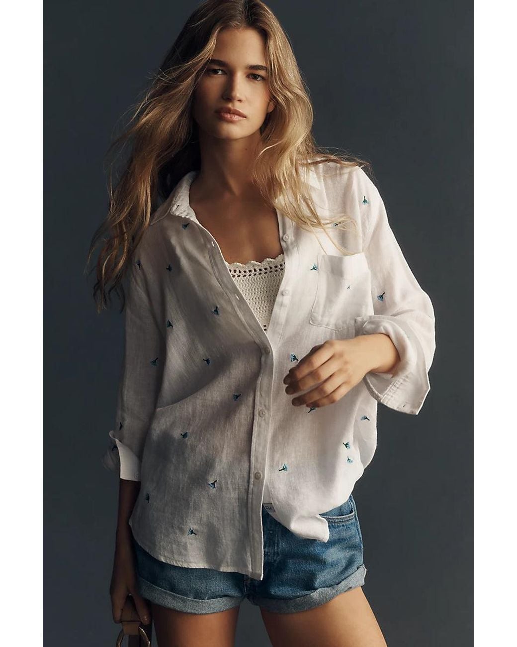 Rails Gray Charli Buttondown Blouse