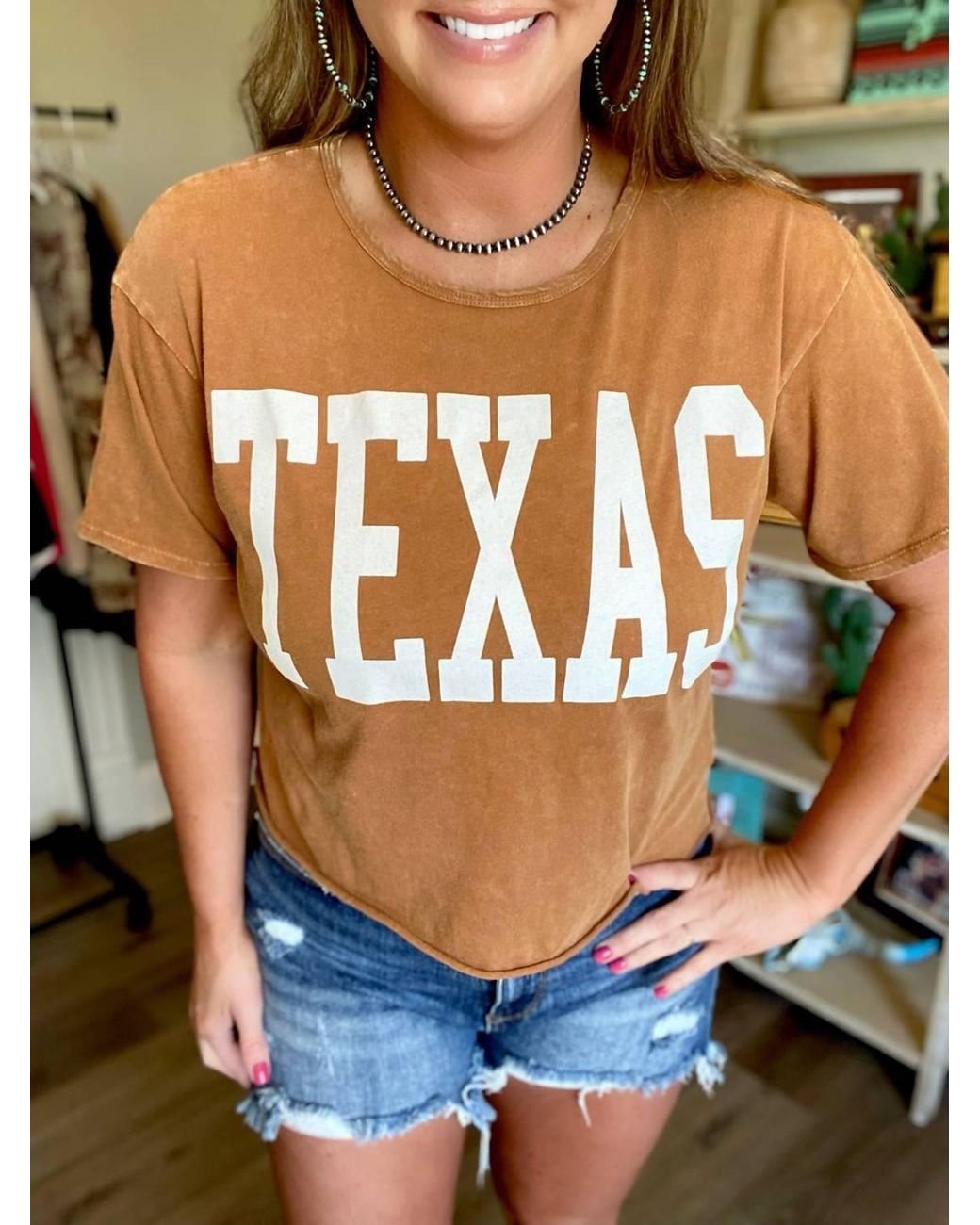 Bucketlist Blue Texas Cropped Tee