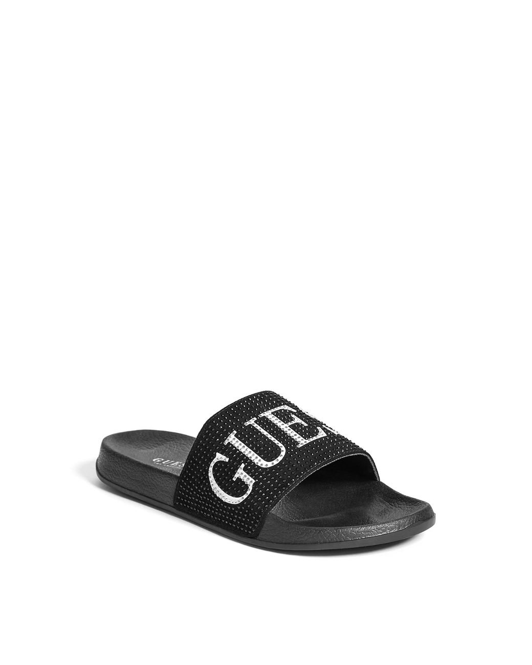 Guess Factory Sass Logo Pool Slides in Brown | Lyst