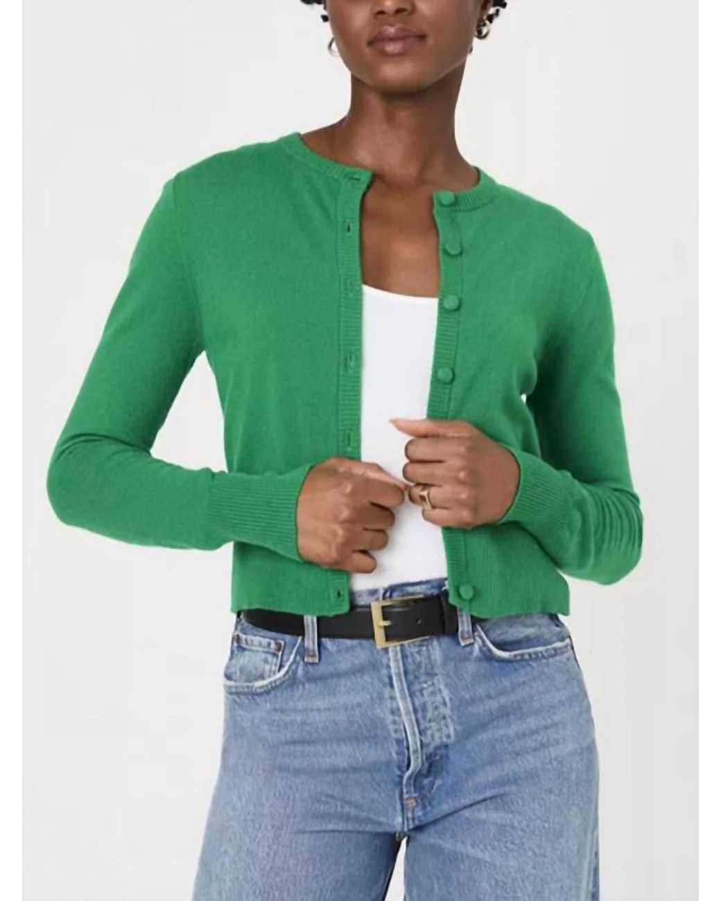 French Connection Green Nylon Polyester Cardigan