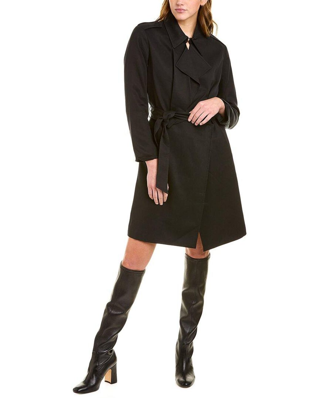 AllSaints Bexley Mac Trench Coat in Black | Lyst