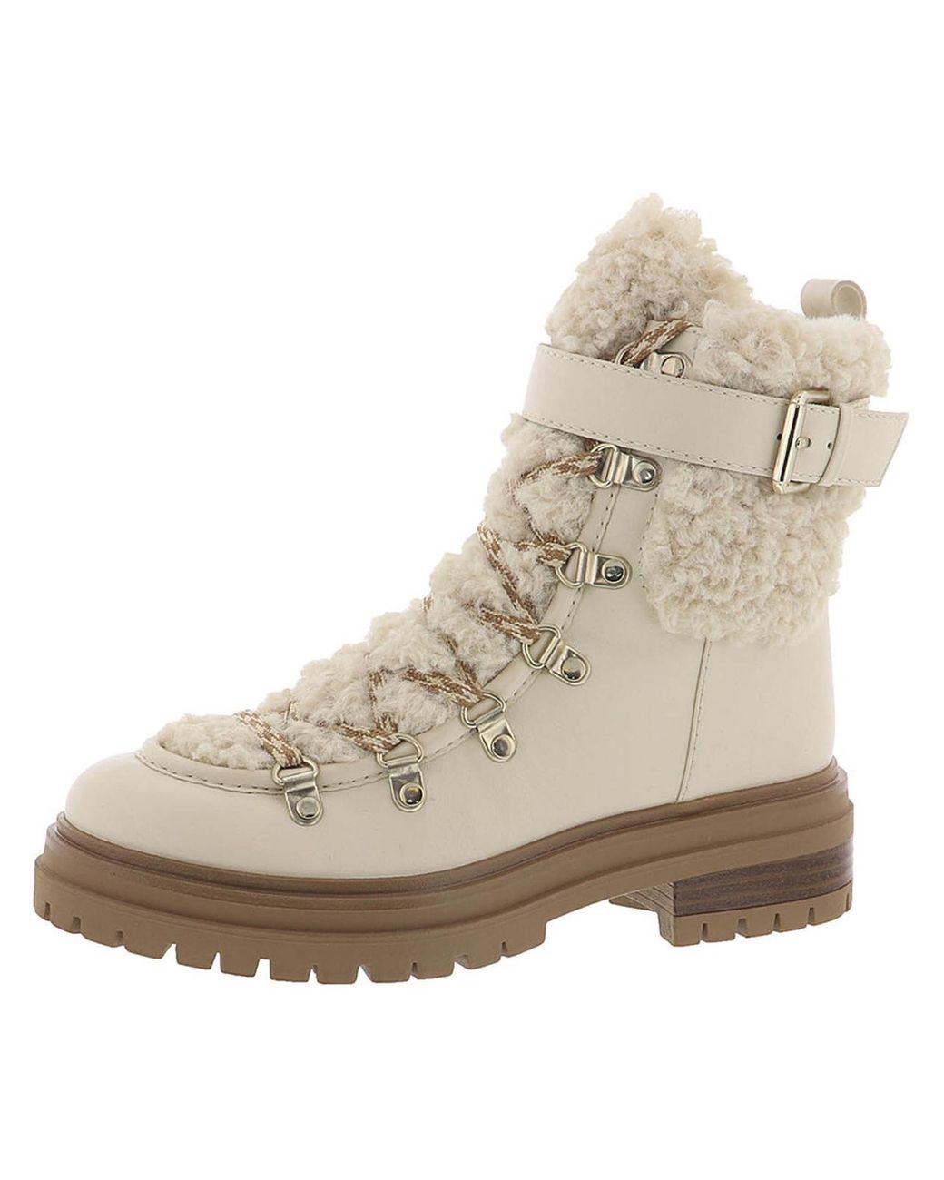 Circus by Sam Edelman Gretchen Faux Leather Combat Boots in Natural Lyst