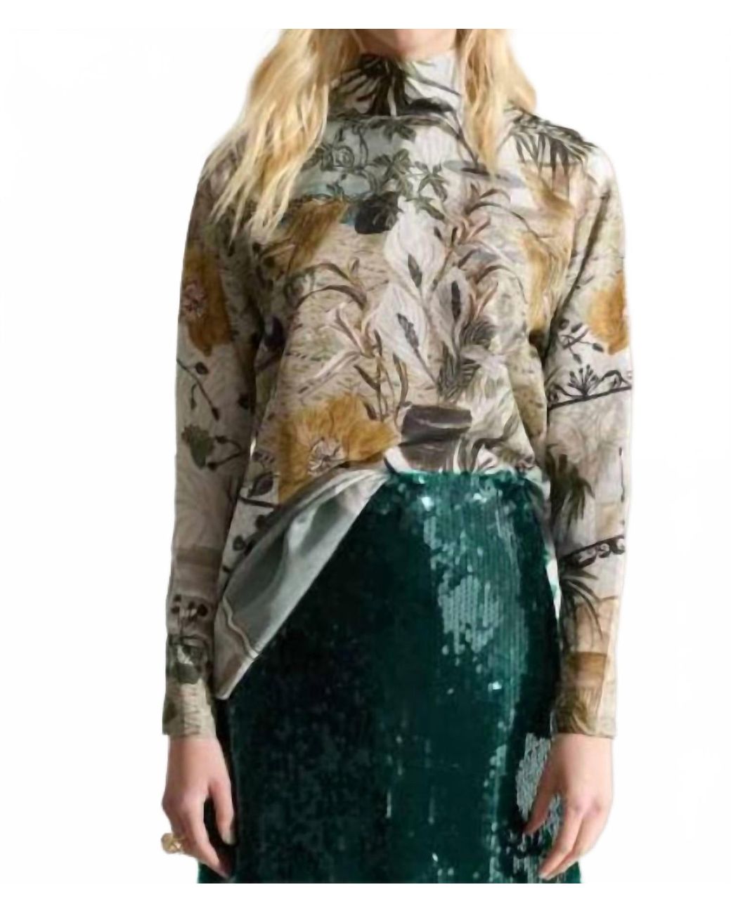 Isla & White Green Marlowe Top