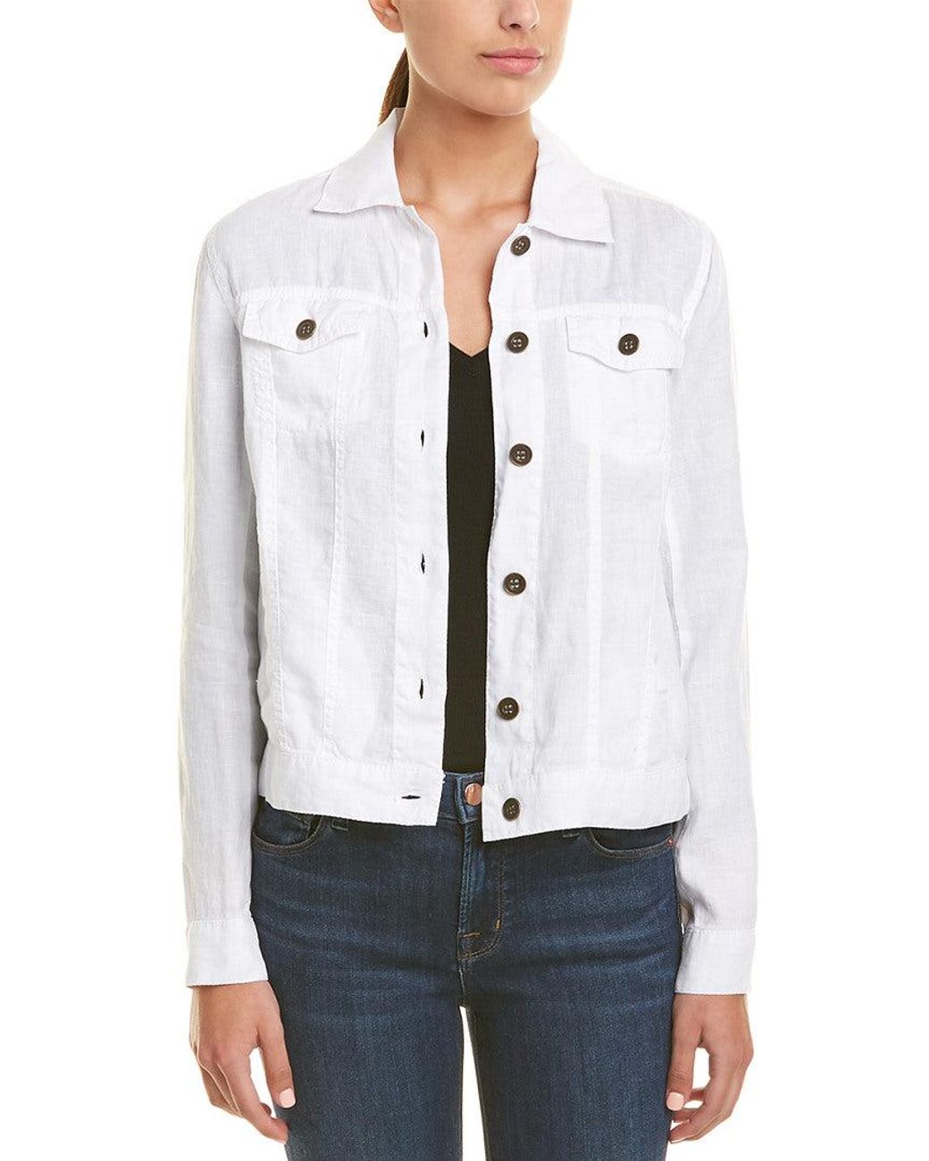 Michael Stars Womens Linen Jacket Xl in White Lyst