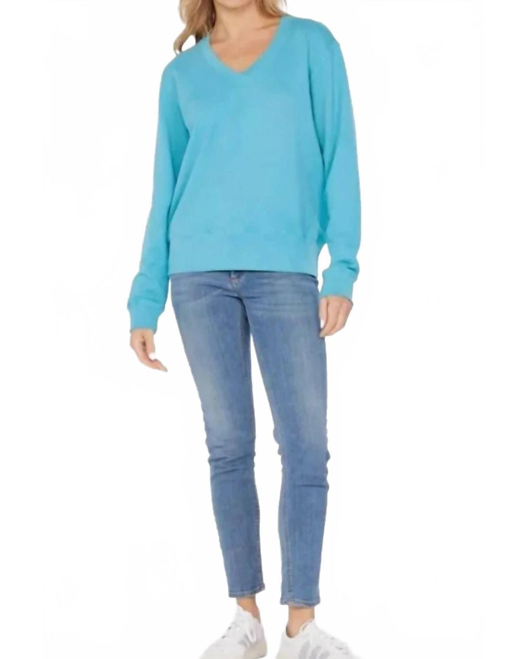 Mod-o-doc Deep V-Neck Top in Blue | Lyst