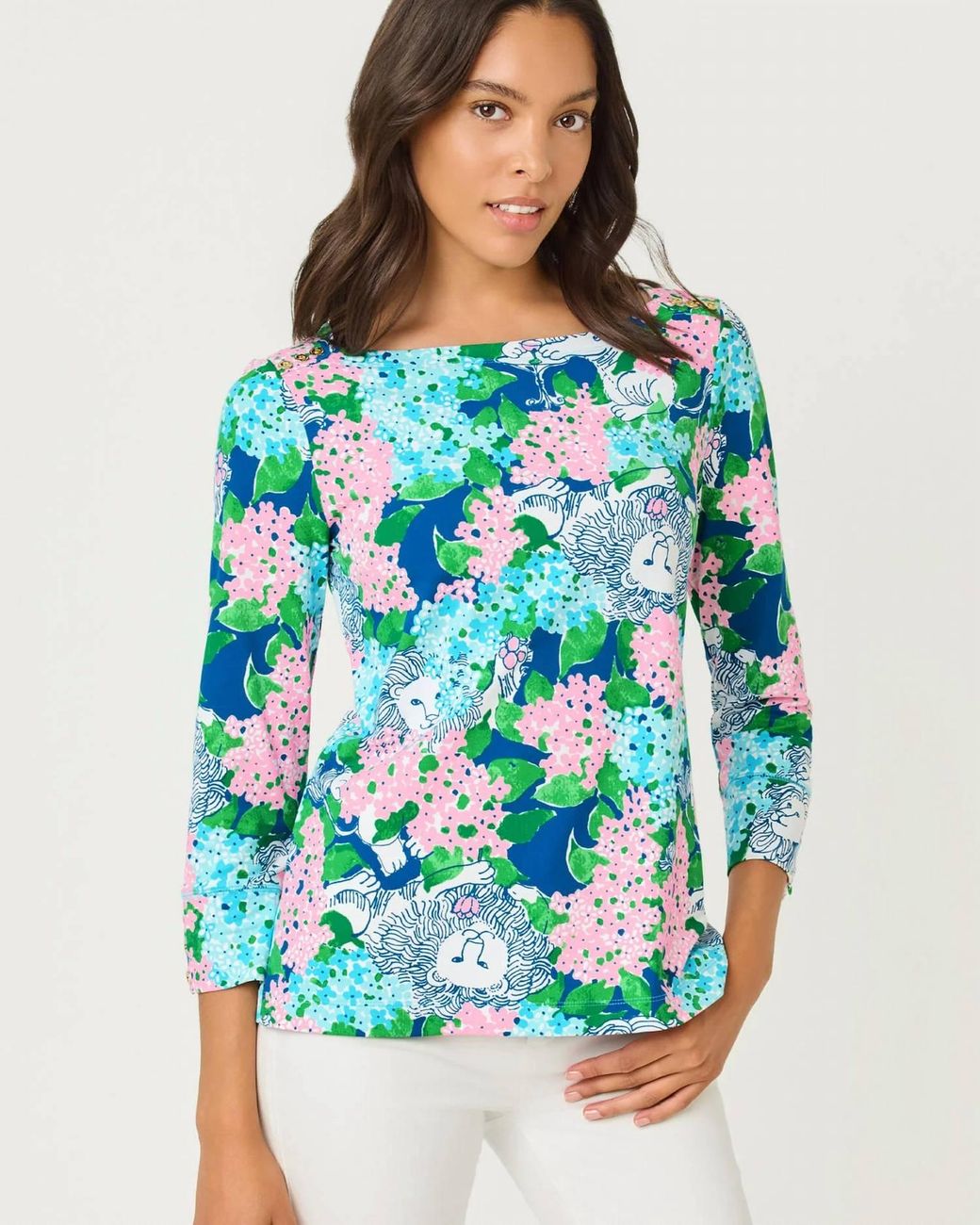 Lilly Pulitzer Blue Callison Upf 50+ Pullover Top