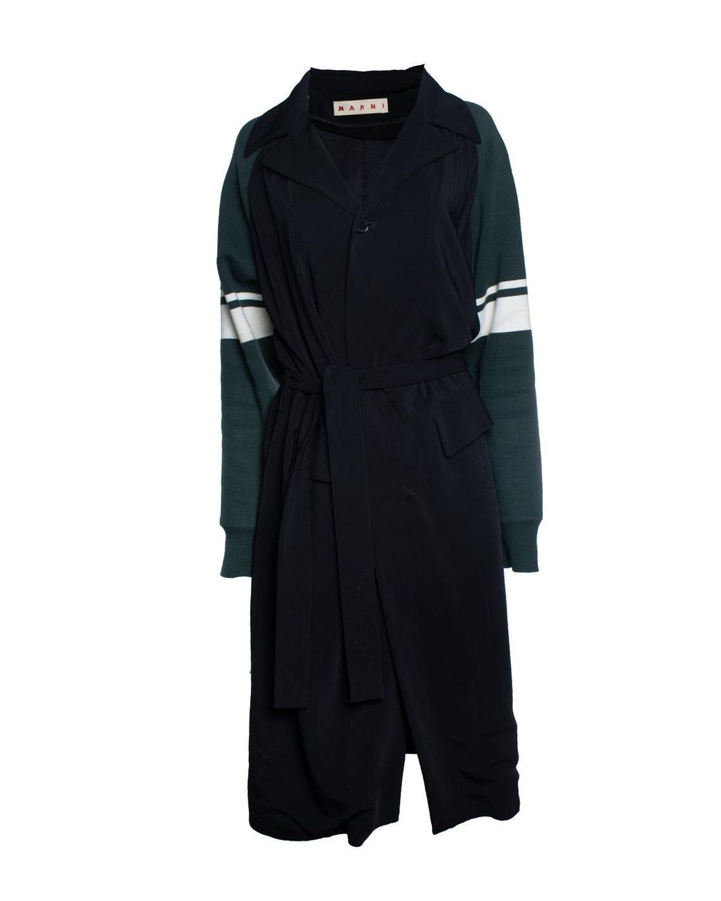 Marni Black Coat With Sleeves