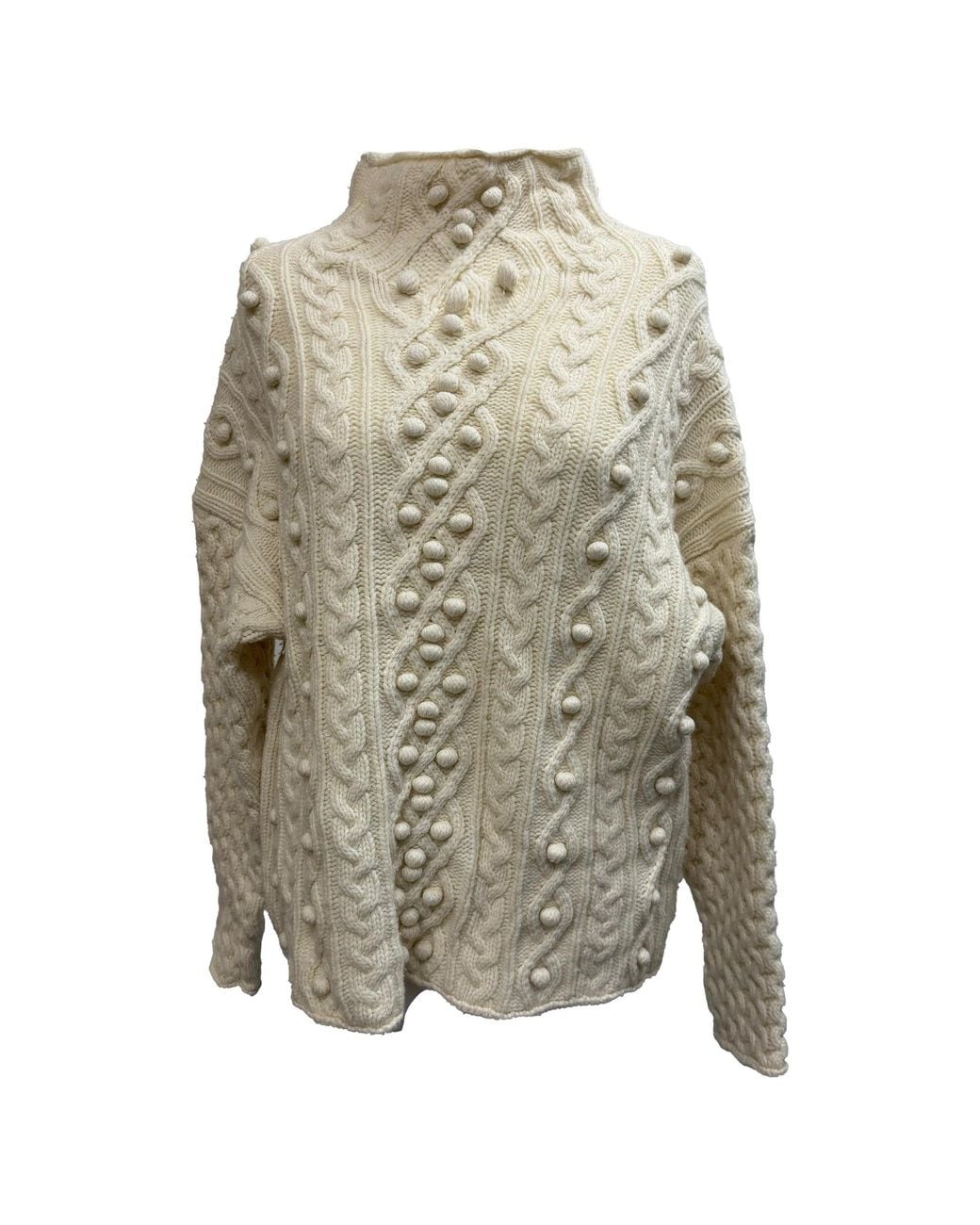 Theory Gray Cable-Knit Sweater