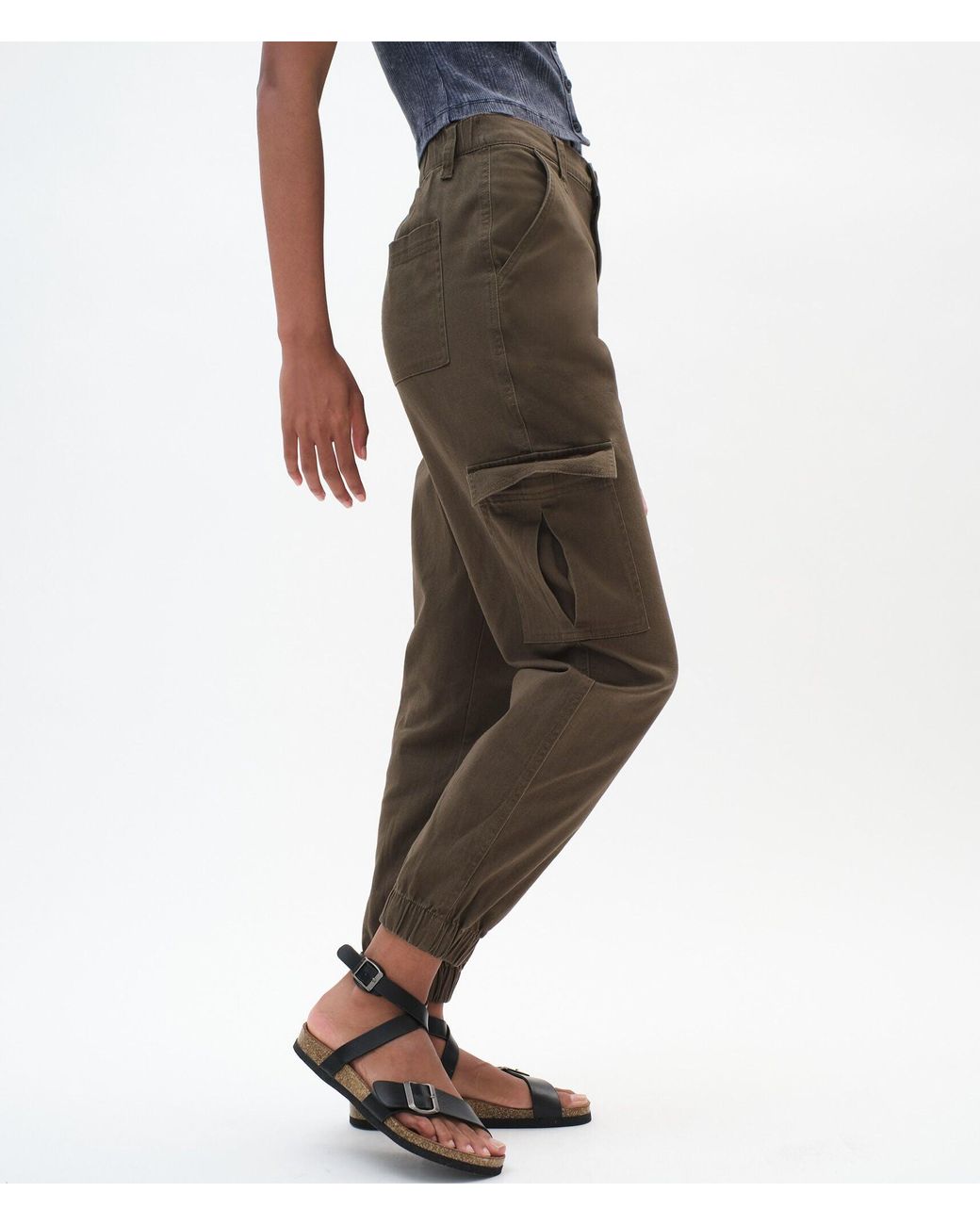 High-rise Cinched Twill Cargo Pants | Lyst