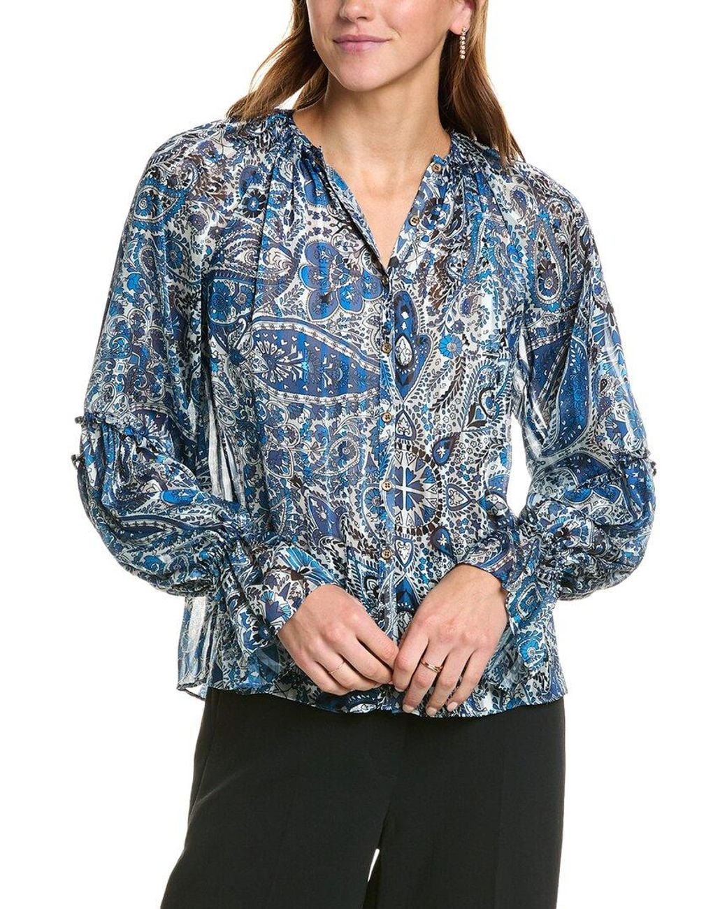 Ramy Brook Blue Aria Blouse
