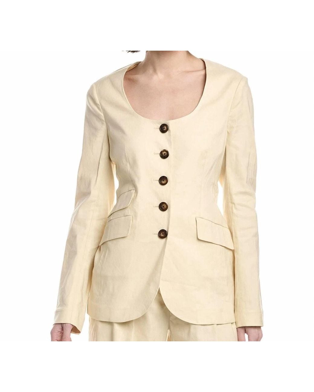 Rag & Bone Natural Roslyn Linen Blazer