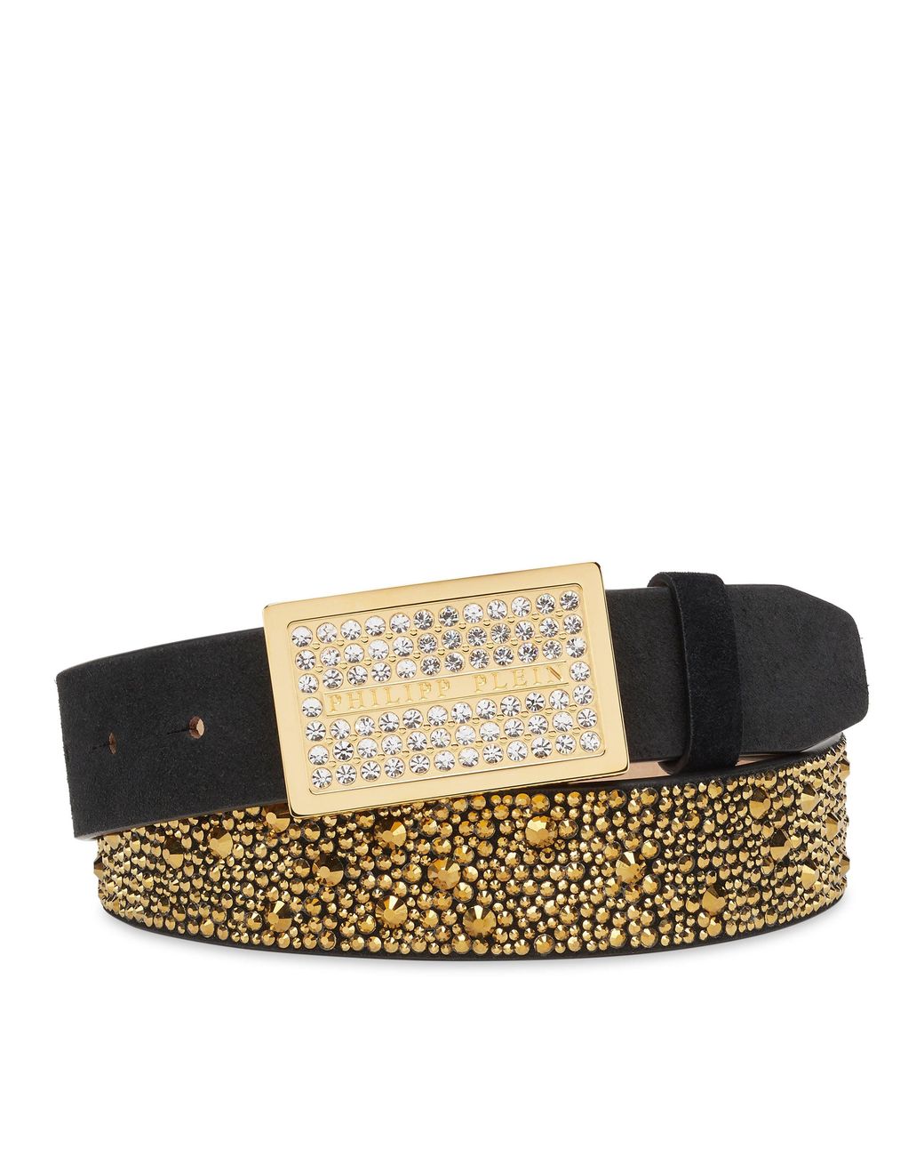 Philipp Plein Black Leopard Leather Belt