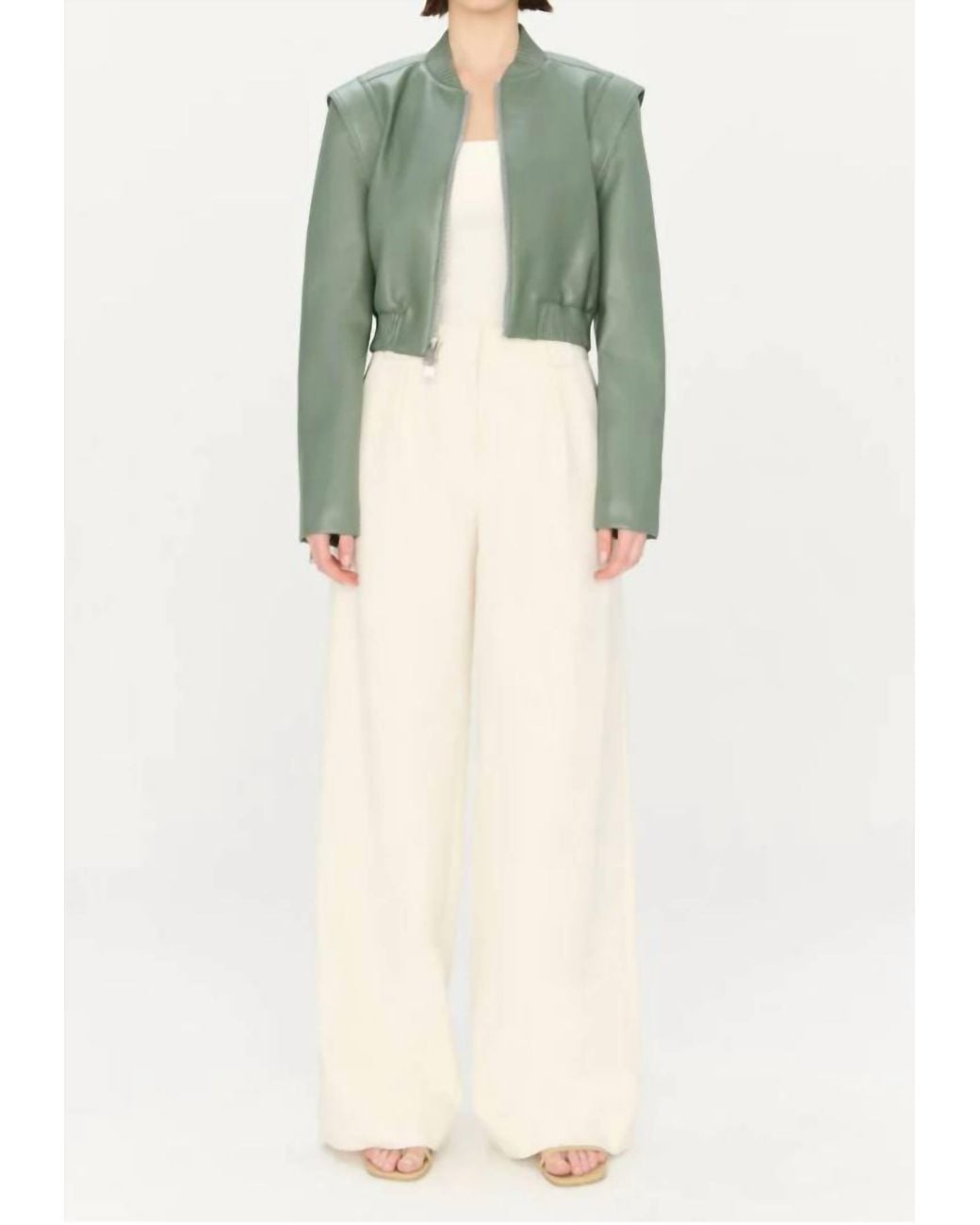 Jonathan Simkhai Natural Doreen Boxy Bomber Jacket