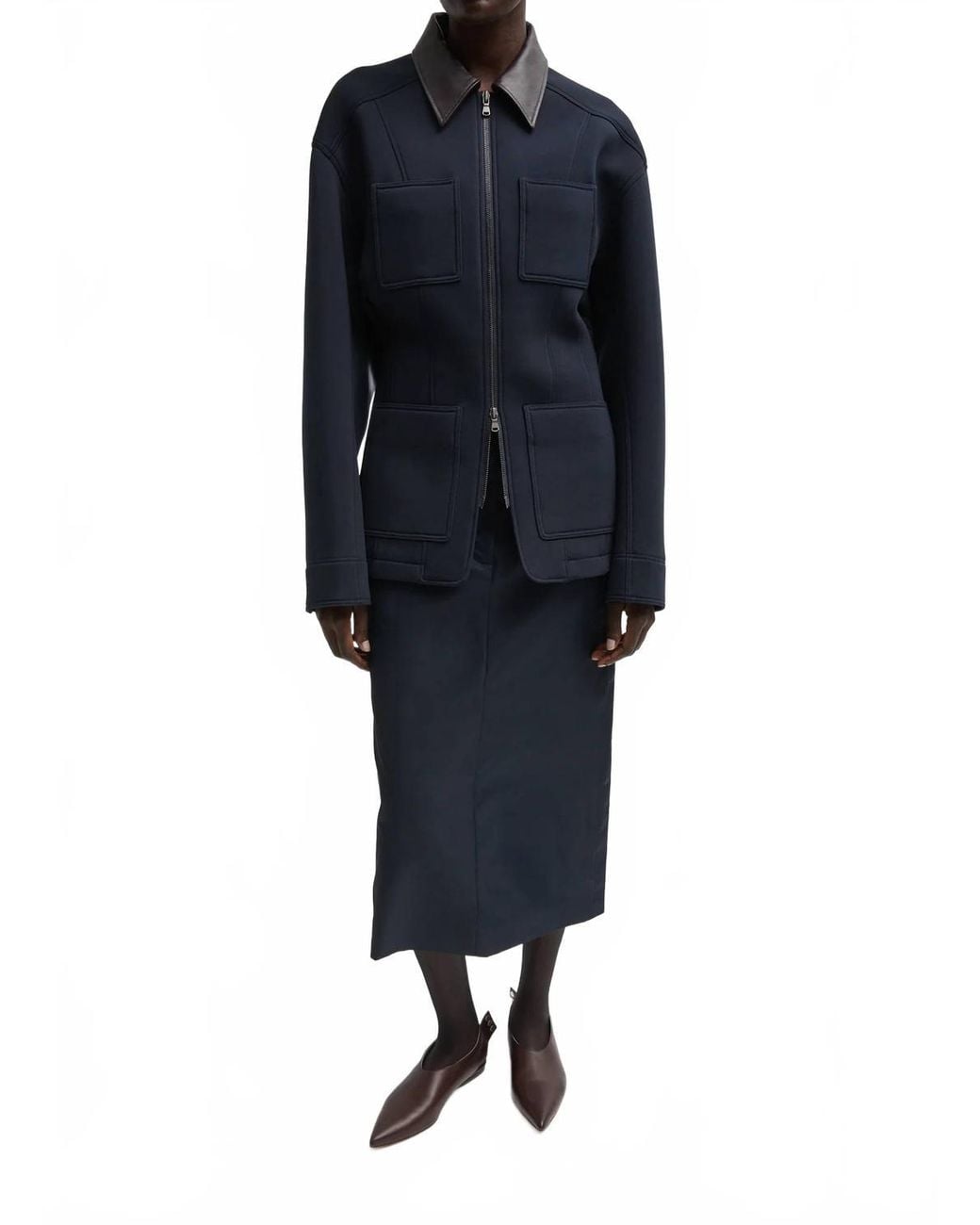 Tibi Tibi Bonded Twill Sculpted Workmens Jacket in Blue | Lyst